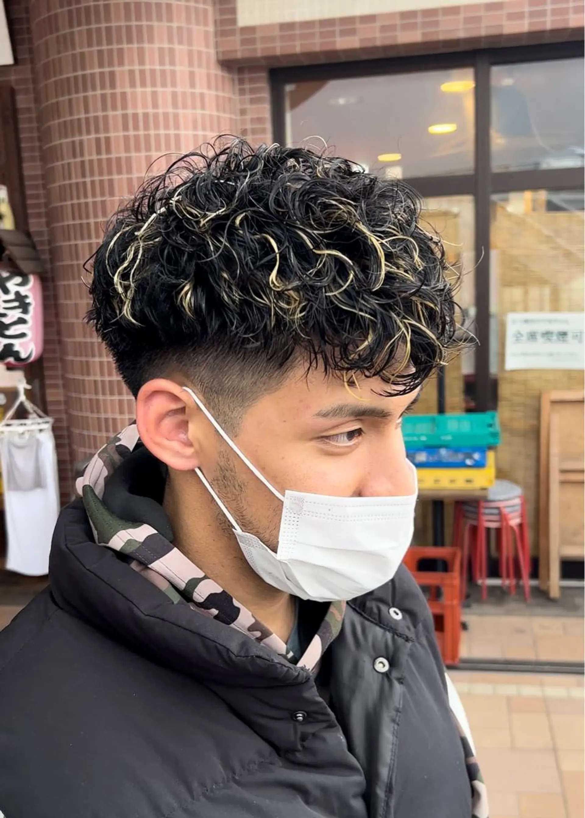 パーマ メンズ 曲がる縮毛矯正 LIBER 　岩名のヘアスタイル