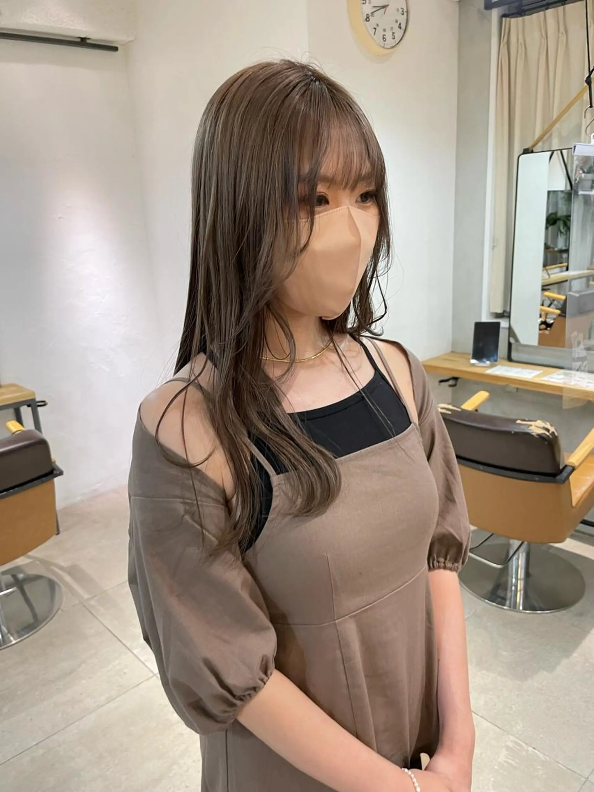 ロング カラー ヘアアレンジ 小顔レイヤー×コンパ クトボブ/林隆平のヘアスタイル