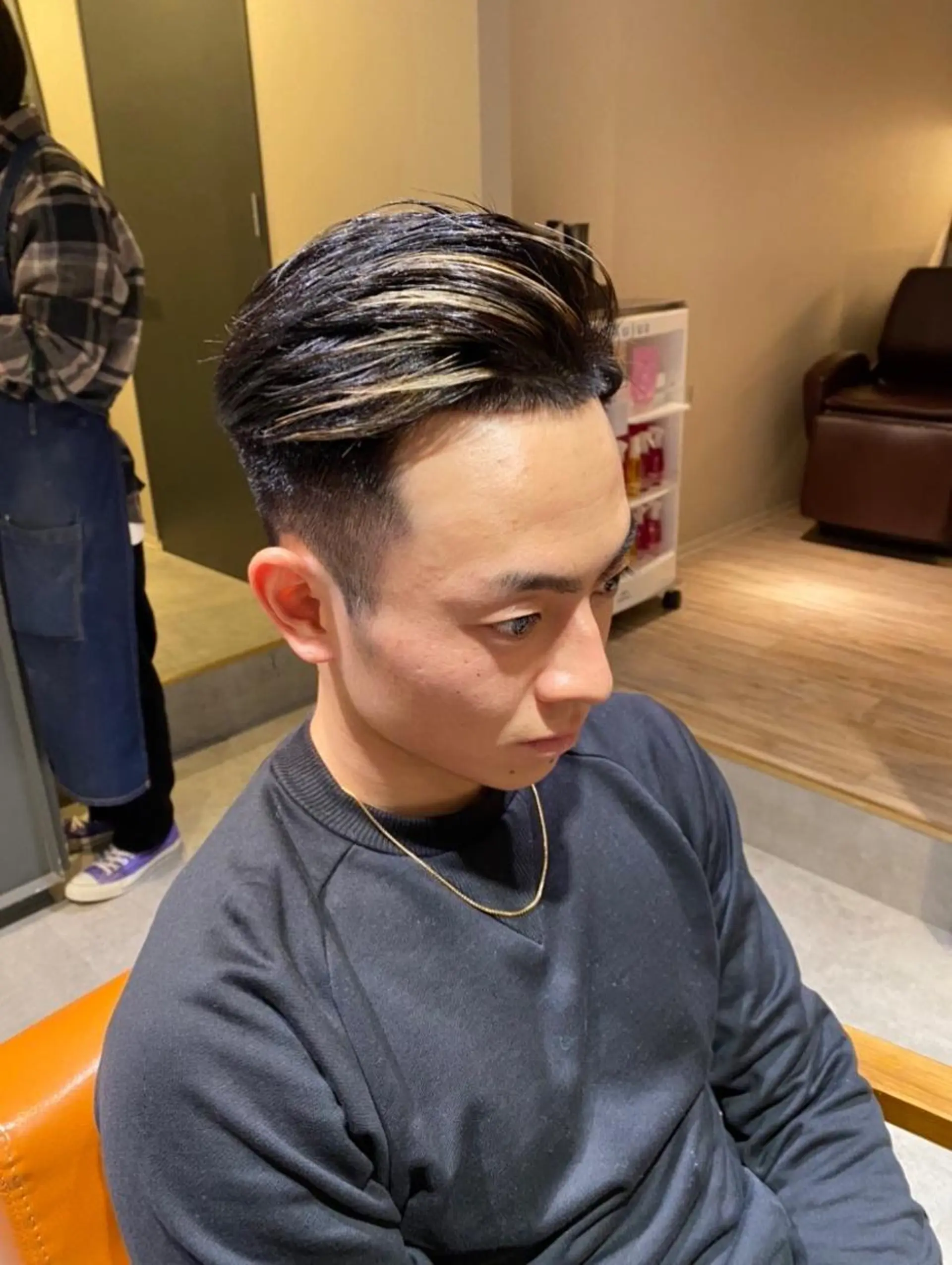 メンズ メンズハイライト BLEUNIR  中崎町所属・梅田中崎町メンズ 美容師ユースケのヘアスタイル