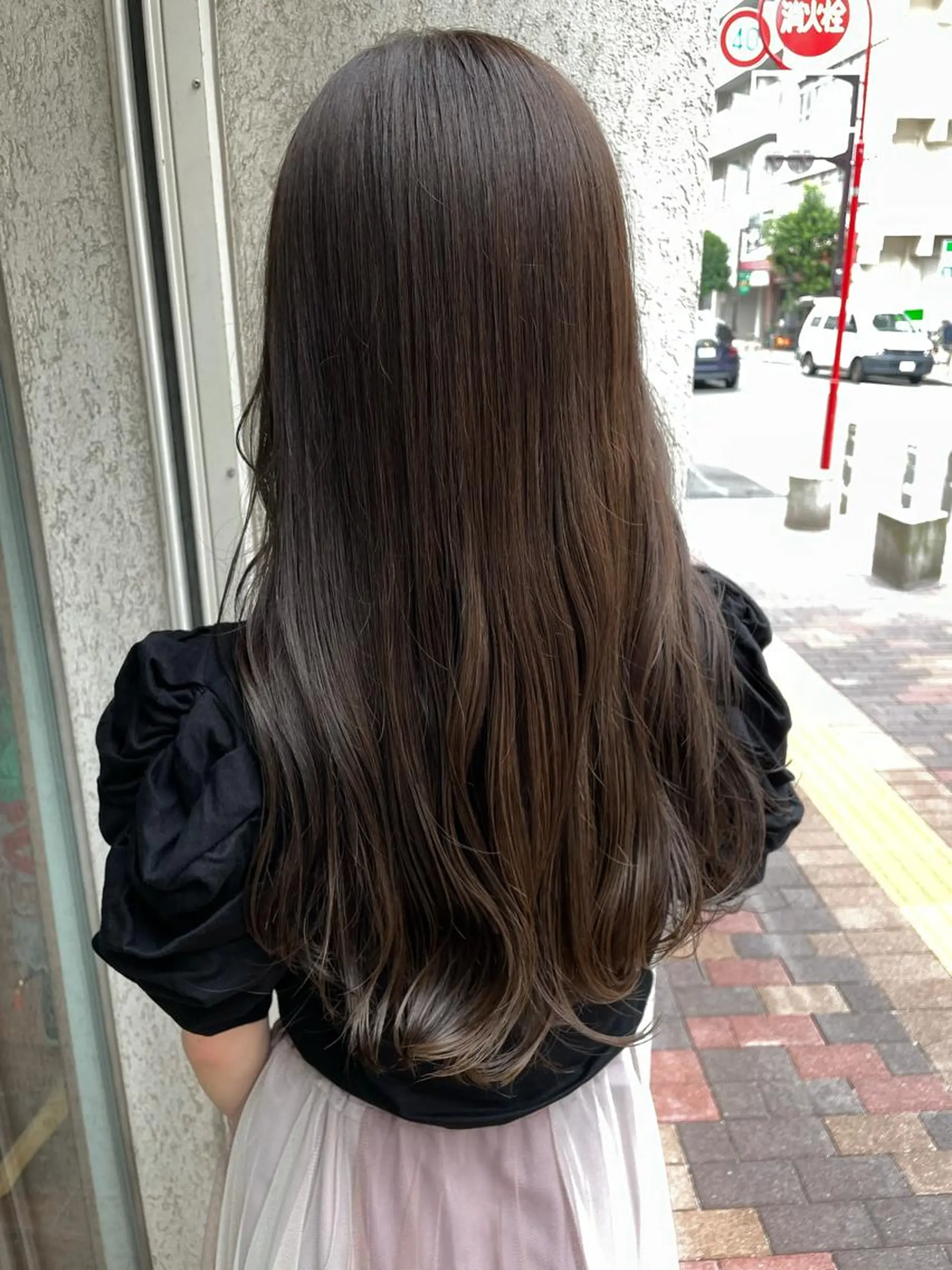 ロング カラー ブラウンカラー チョコレートブラウン CoCooN 店長 さのえみのヘアスタイル