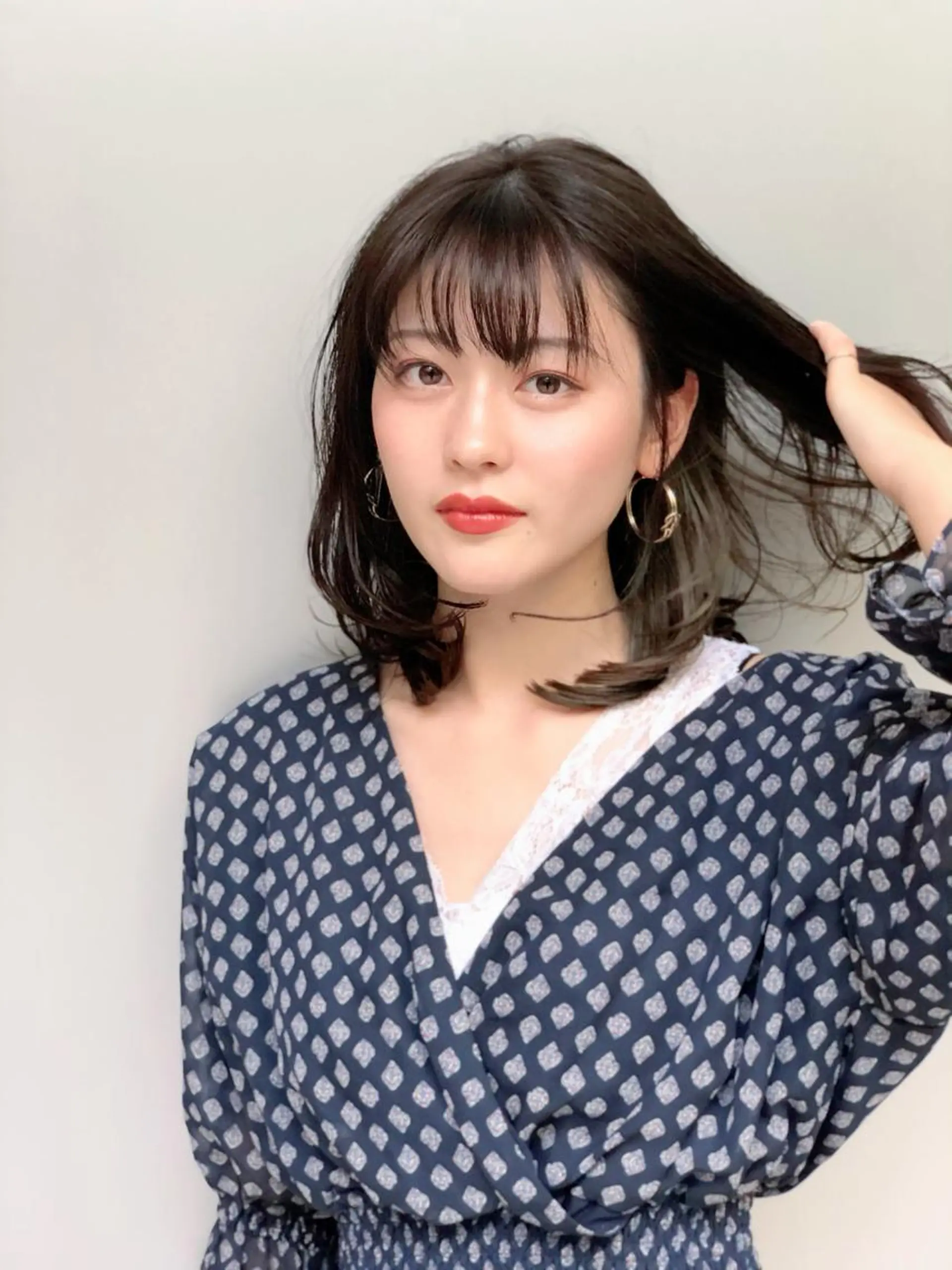 ミディアム カラー ヘアアレンジ 能登谷 きよのヘアスタイル