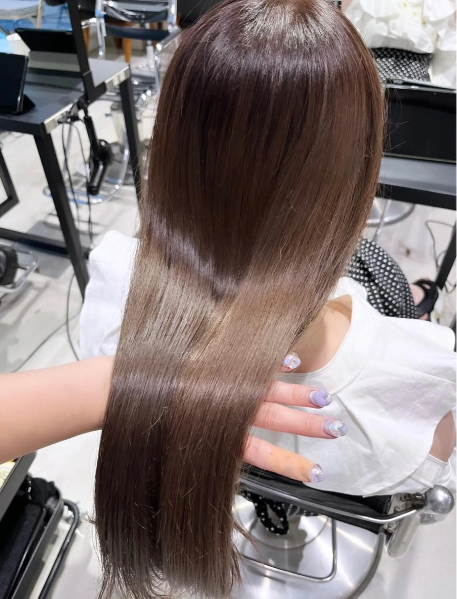 ロング カラー ヘアカラー トリートメント 透明感/オリーブ/ グレージュ/YUKAのヘアスタイル