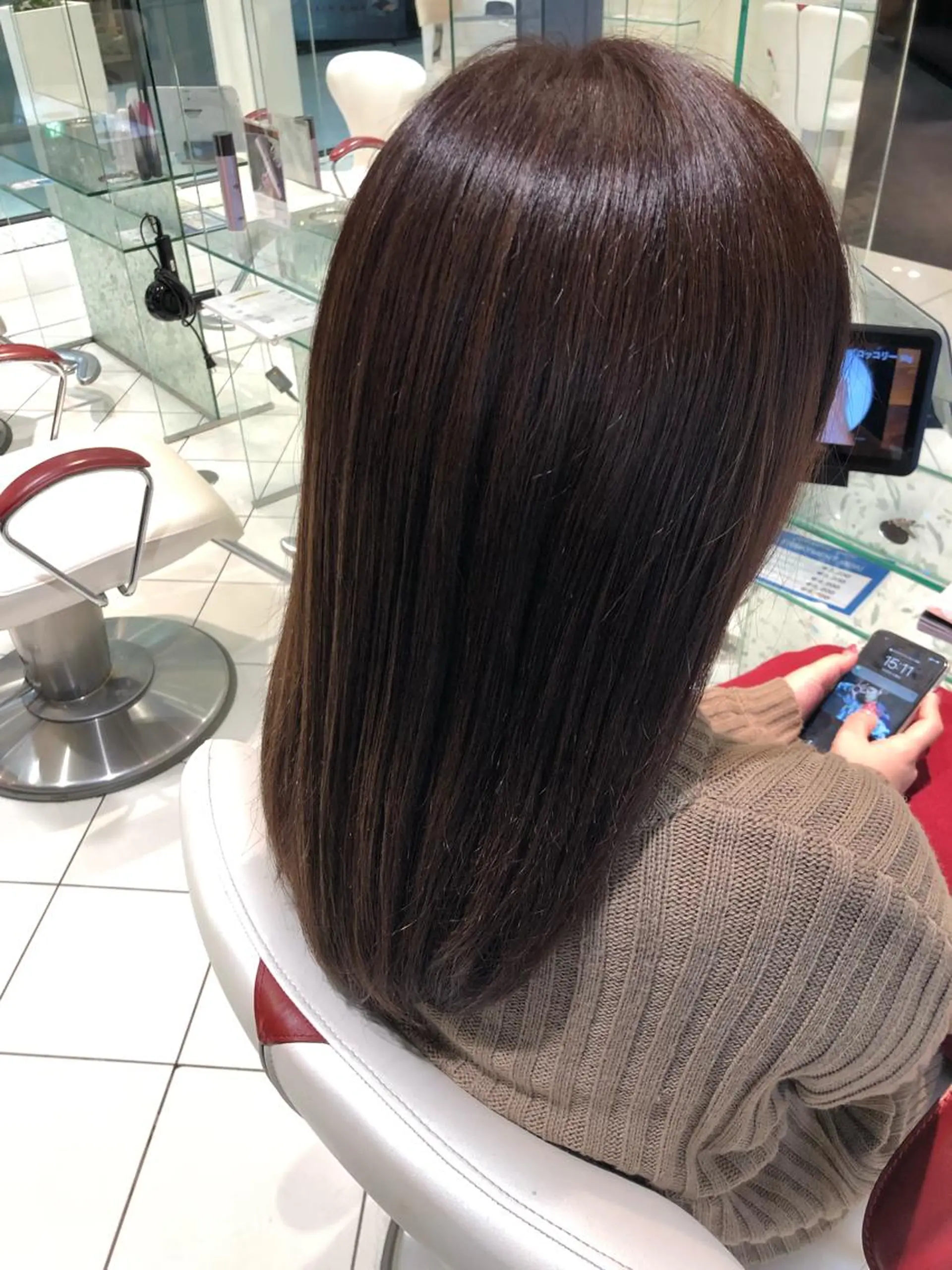 セミロング カラー トリートメント ✨髪質改善ストレート ×ミニボブ✨萩原　翼のヘアスタイル