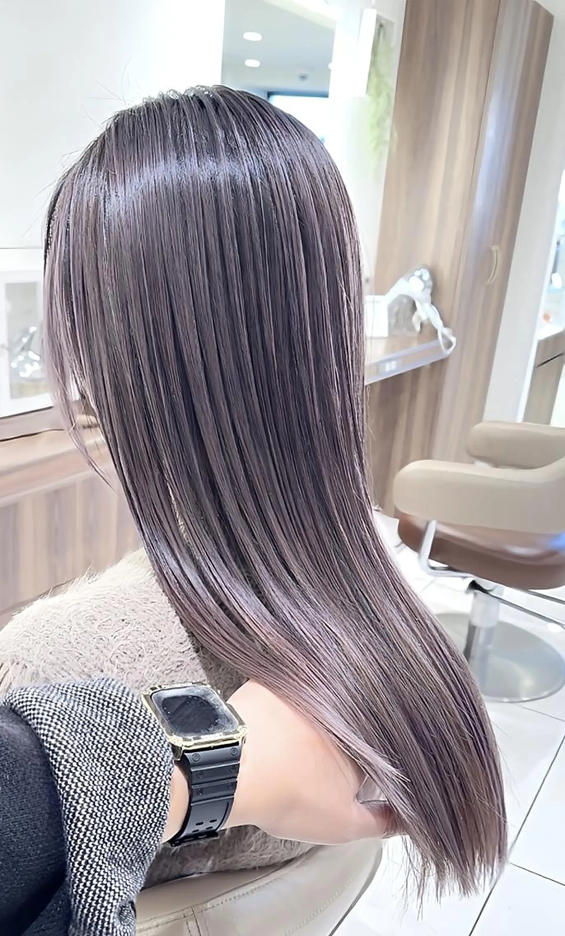 セミロング カラー 髪質改善 ヘアカラー トリートメント ＡＳＨ 大宮のヘアスタイル