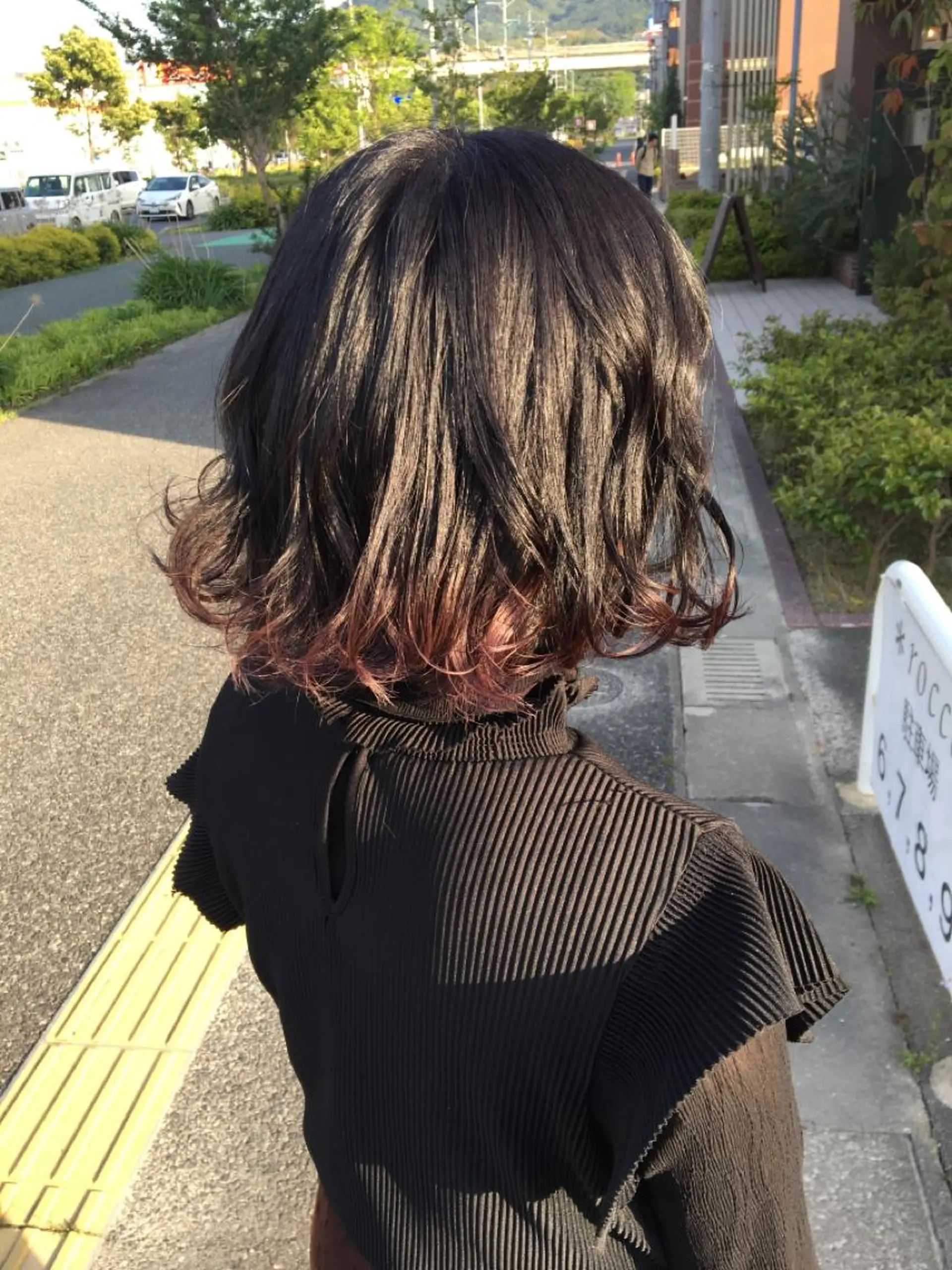 カラー ピンクカラー ピンクパープル rocca所属・鮫島 連のヘアスタイル