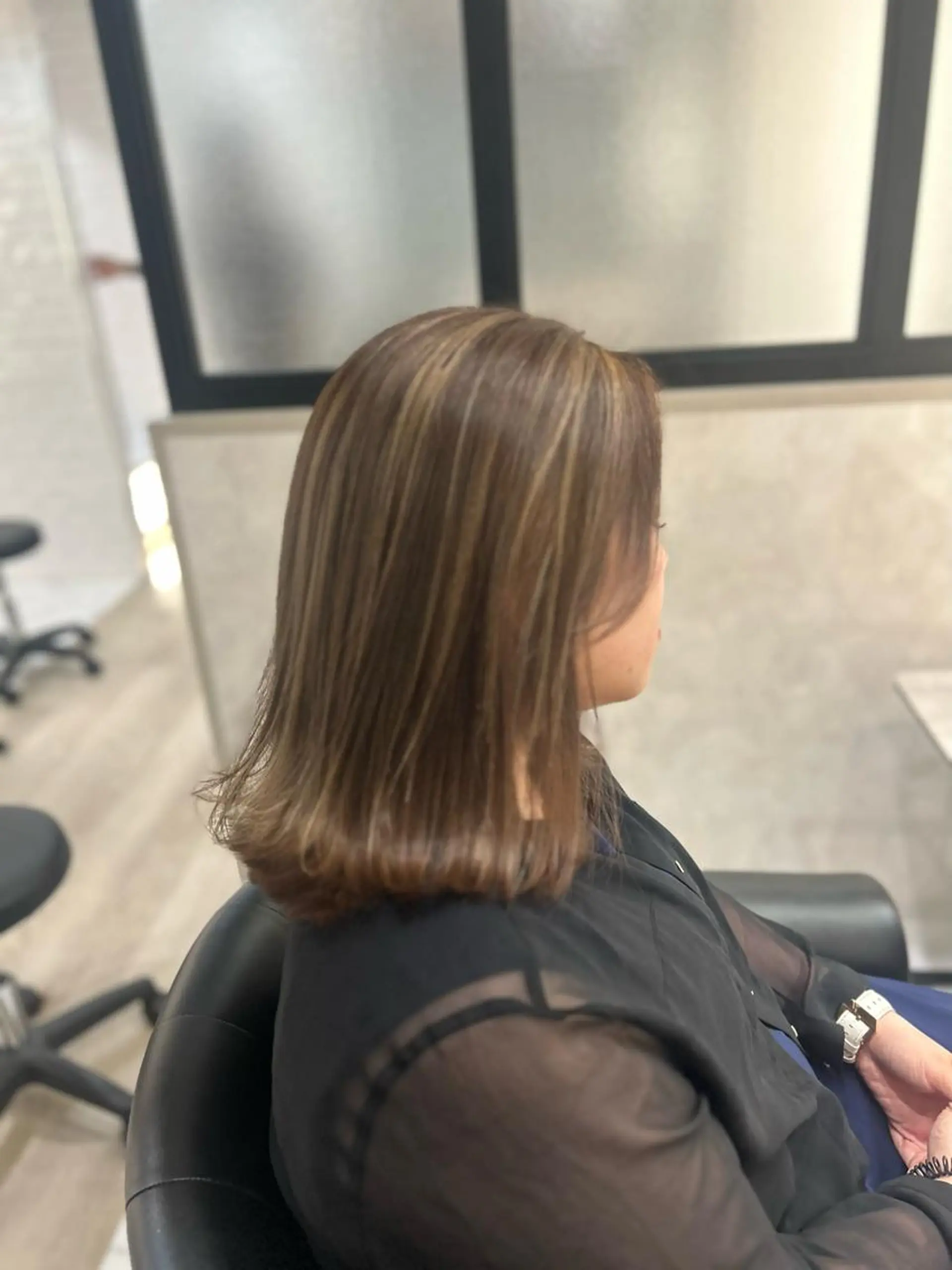 ミディアム カラー ヘアカラー トリートメント &chaLme   心斎橋所属・emi/髪質改善/ 韓国風/艶カラーのヘアスタイル