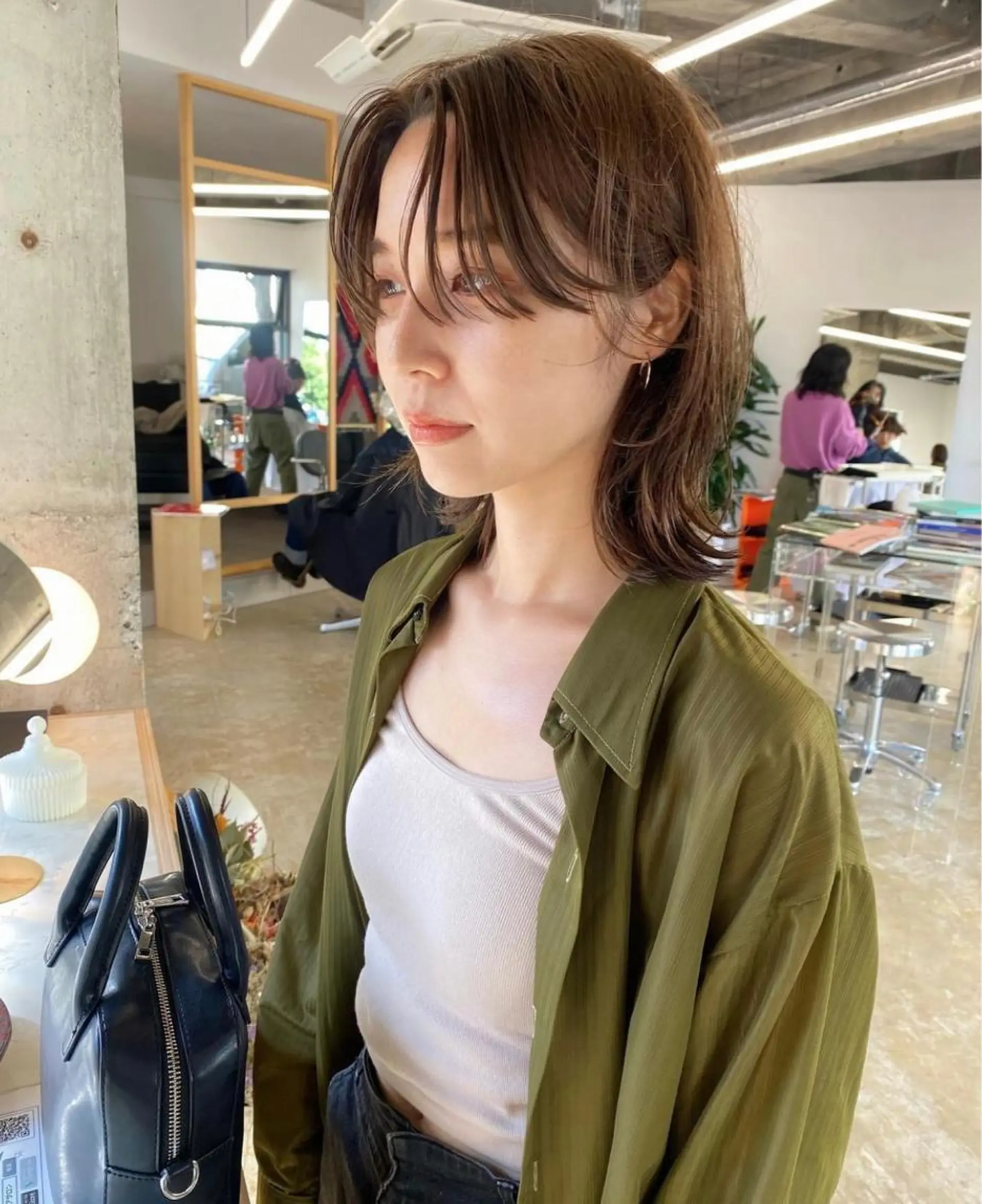 ミディアム パーマ ヘアアレンジ カット パーマ トリートメント ヘッドスパ ヘアセット ボブ/プツボブ tsumuguのヘアスタイル