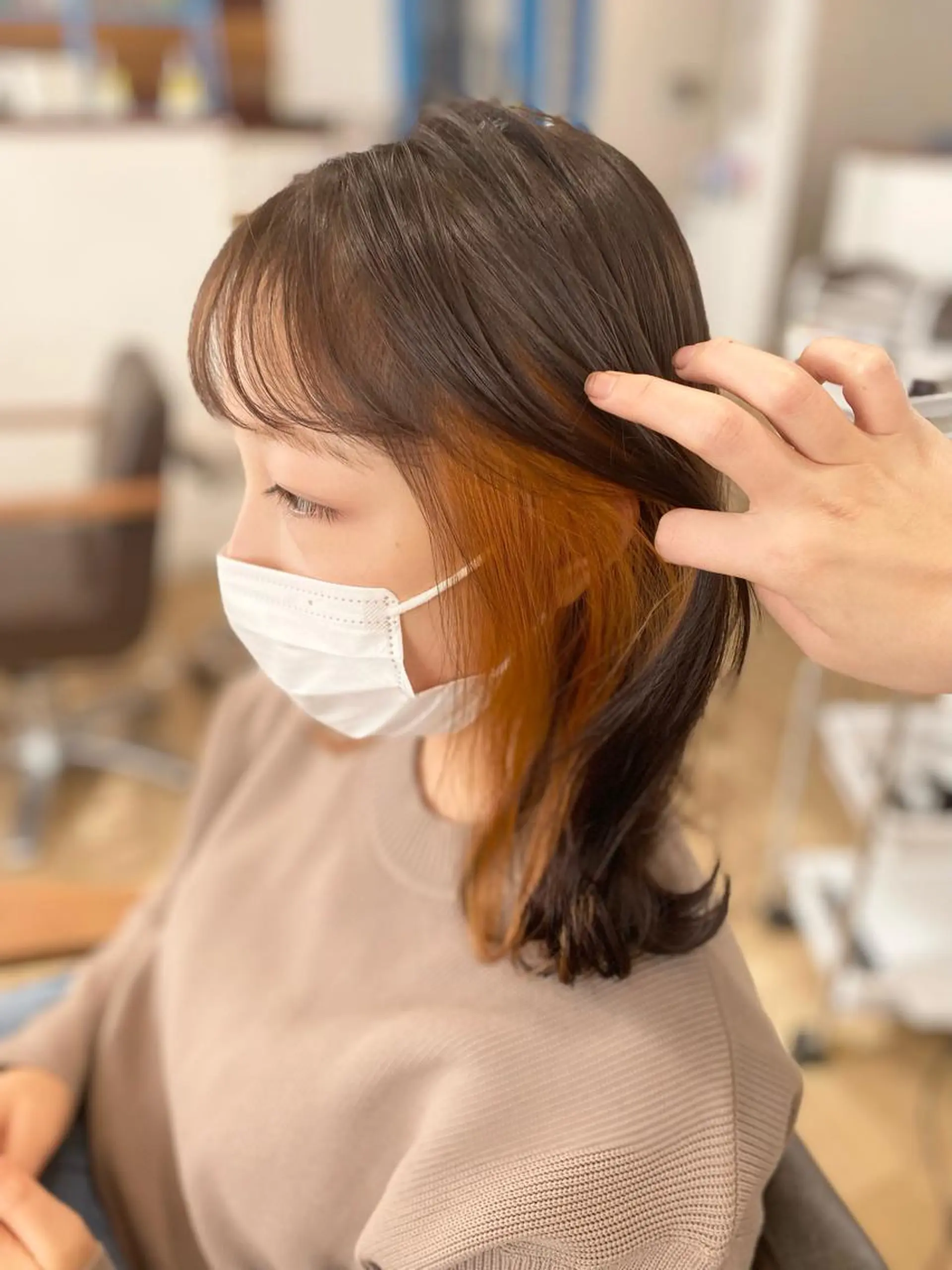 ミディアム カラー Ate by little所属・青木 梢のヘアスタイル