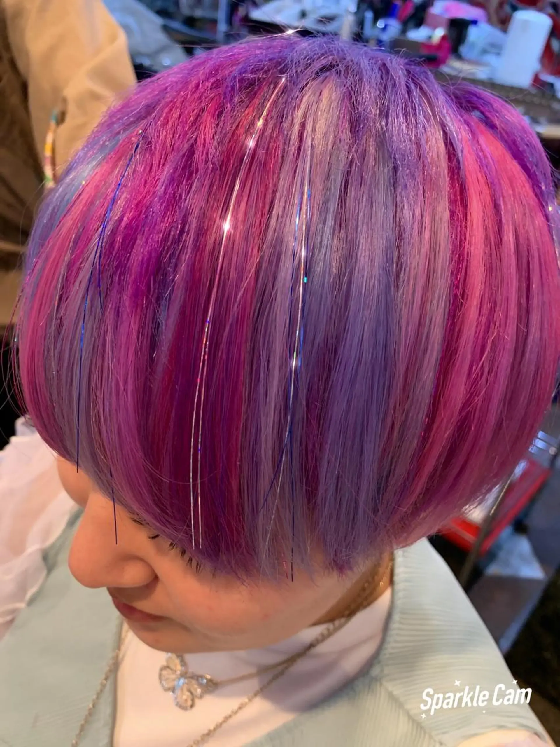 ショート カラー ヘアアレンジ シールエクステ ピンクカラー ユニコーンカラー エクステ Hair Salon ADNESS所属・KOYA ｺﾔのヘアスタイル
