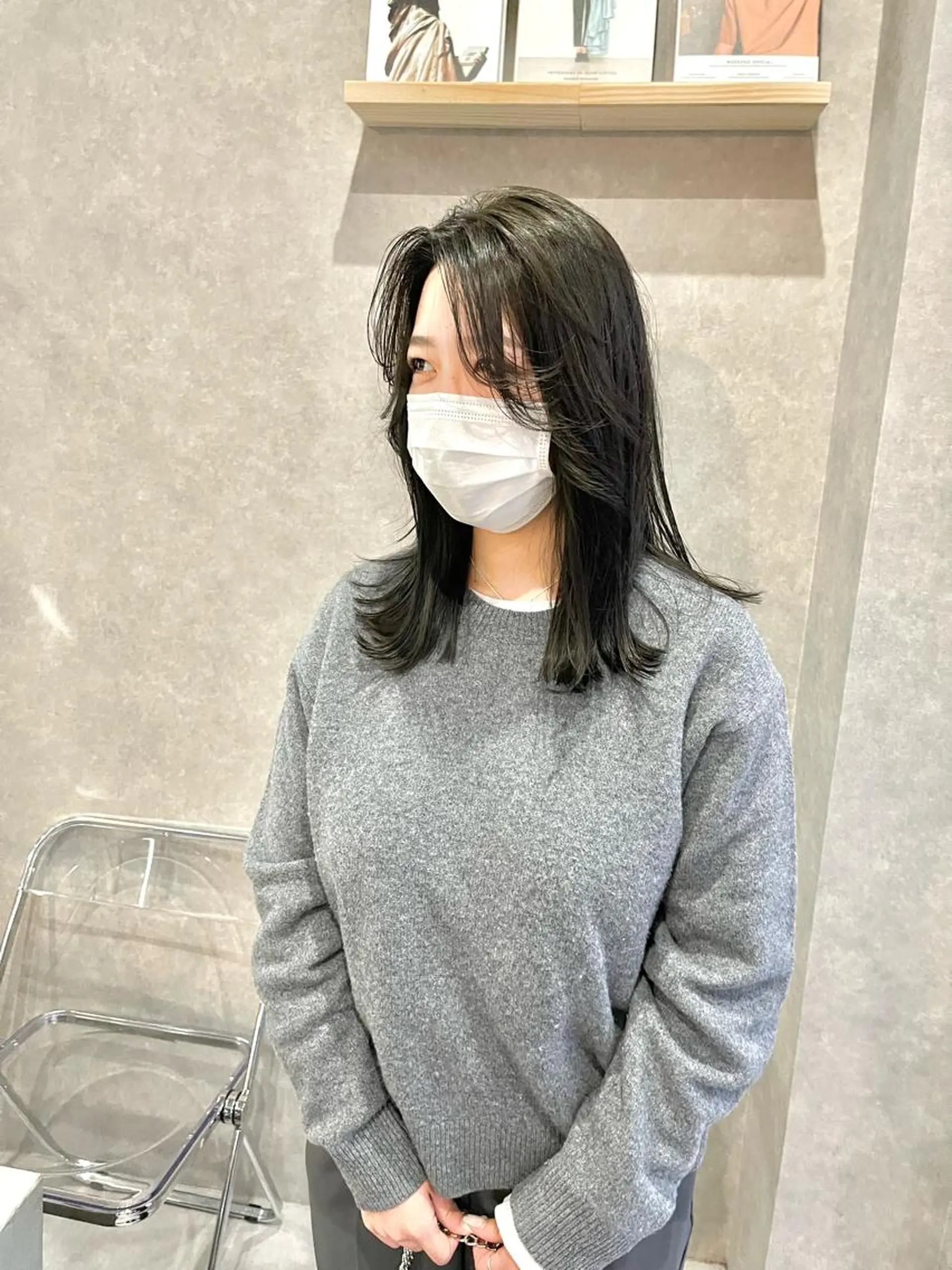 セミロング カラー カット ヘアカラー トリートメント mood tatemachiのヘアスタイル