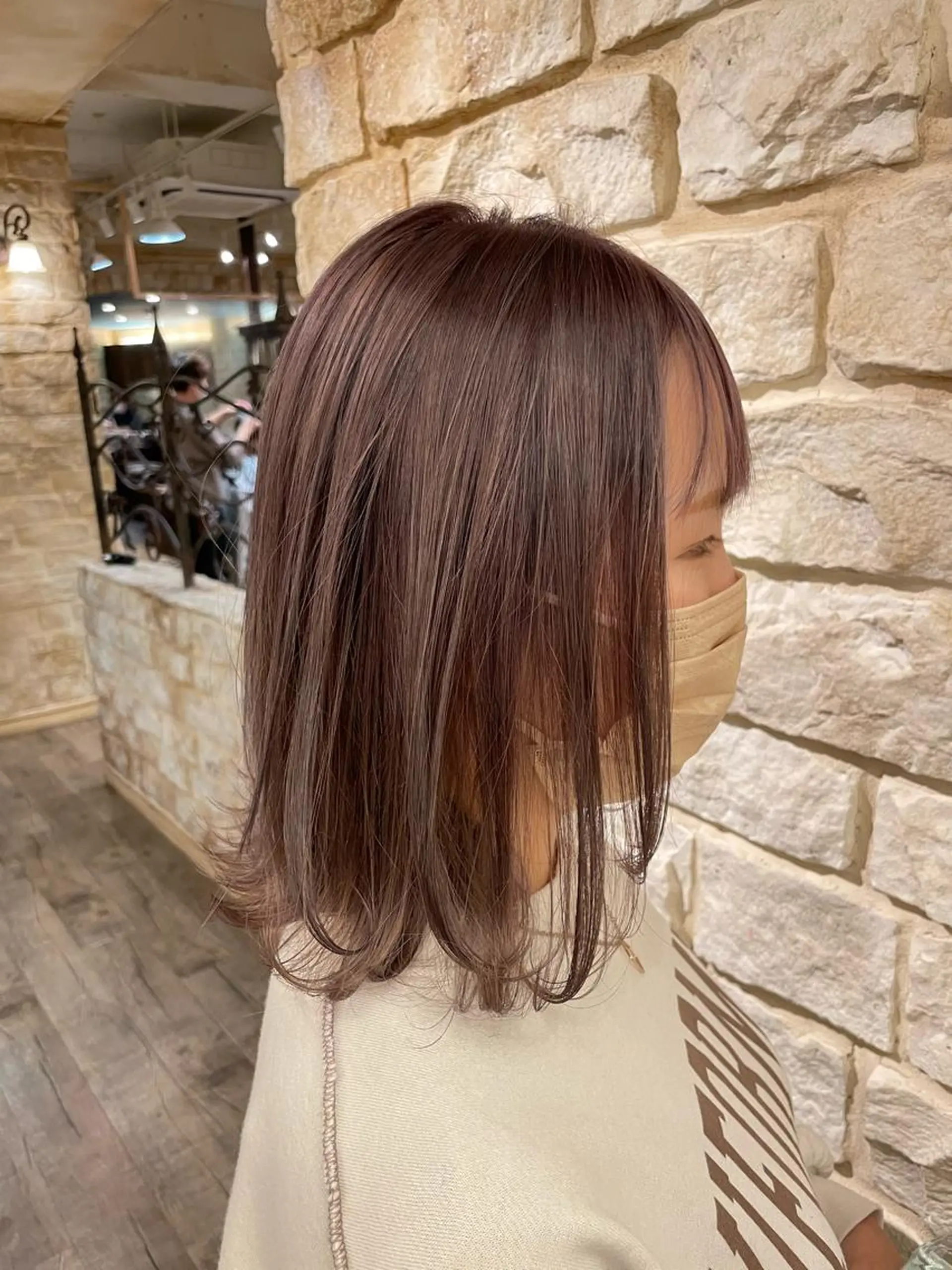 ミディアム カット ヘアカラー トリートメント 星野 茉由のヘアスタイル