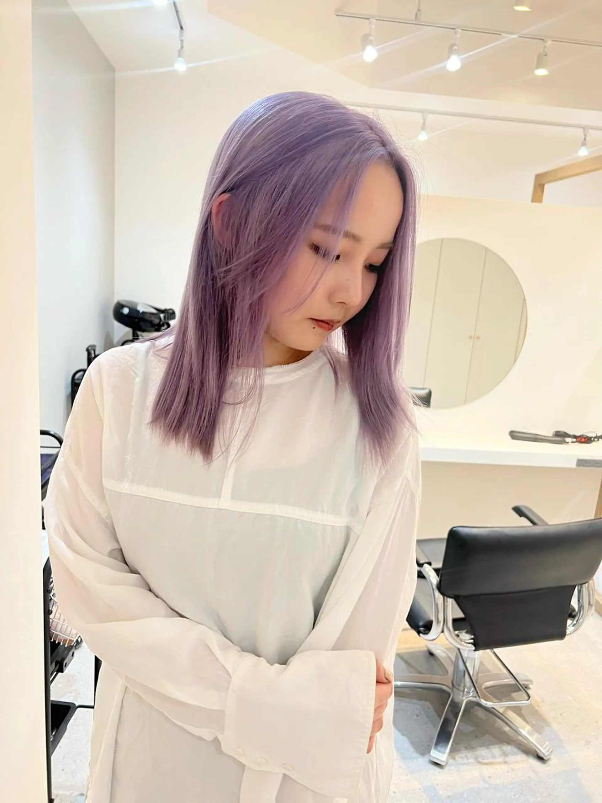 ミディアム カラー ブリーチ ケアブリーチ ダブルカラー ハイトーンカラー ラベンダーカラー Via officialのヘアスタイル