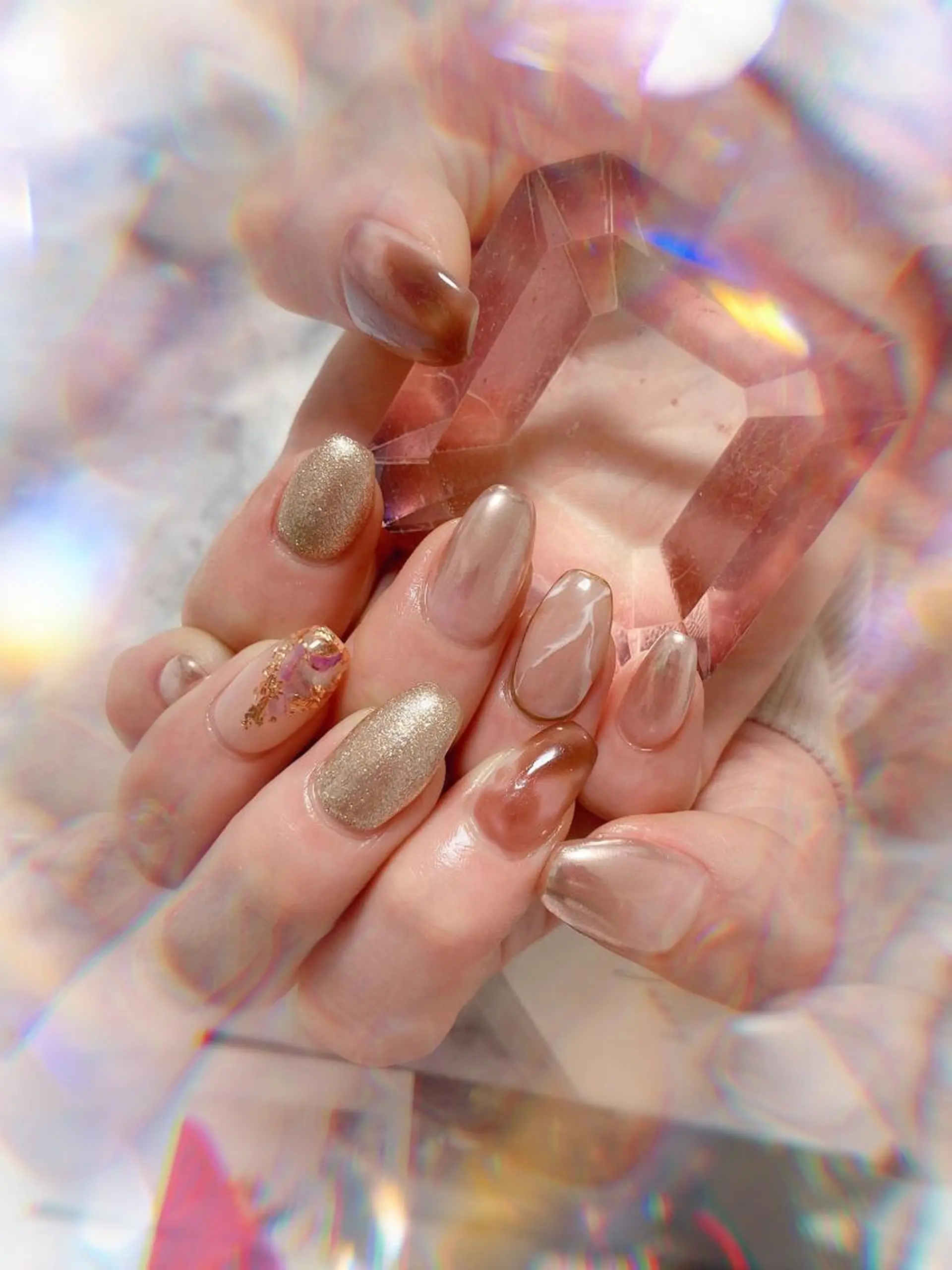 ミディアム ネイル ハンドネイル ハンドケア 💎ビューティサロン 湘南　RIRAN💎のネイルデザイン