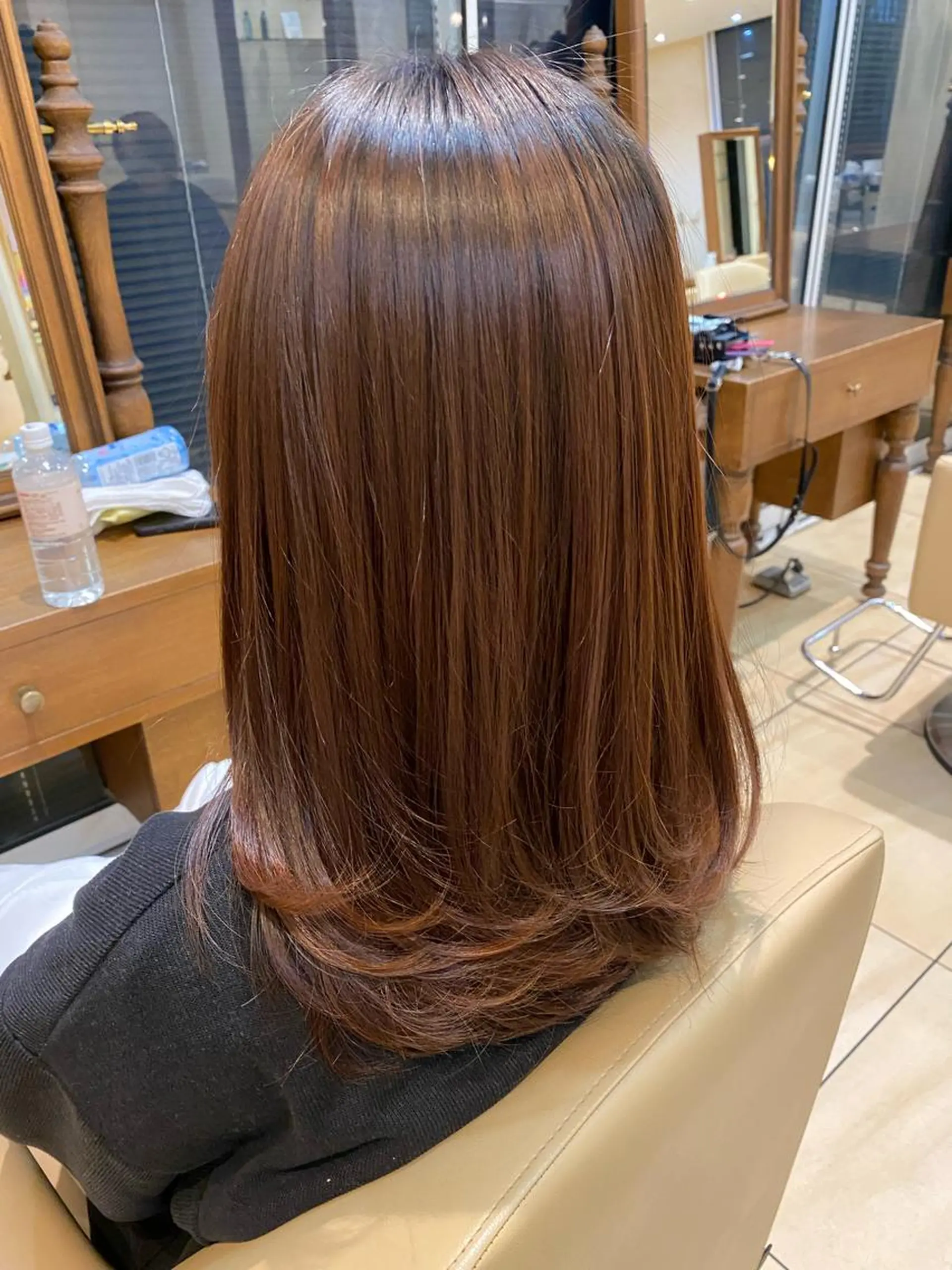 セミロング 髪質改善 ヘアカラー 地毛風ストレート/ ケアカラー/セキネのヘアスタイル