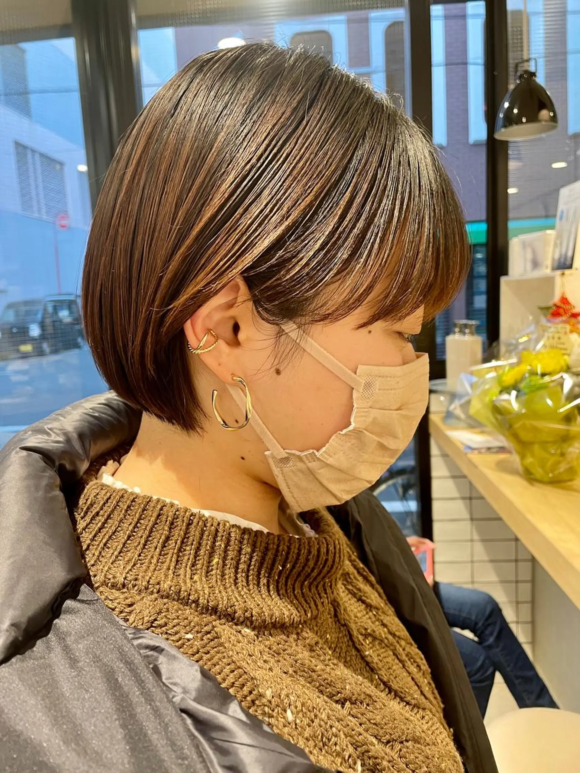 ミディアム ボブ カラー/レイヤー/ 髪質改善/PAAQのヘアスタイル