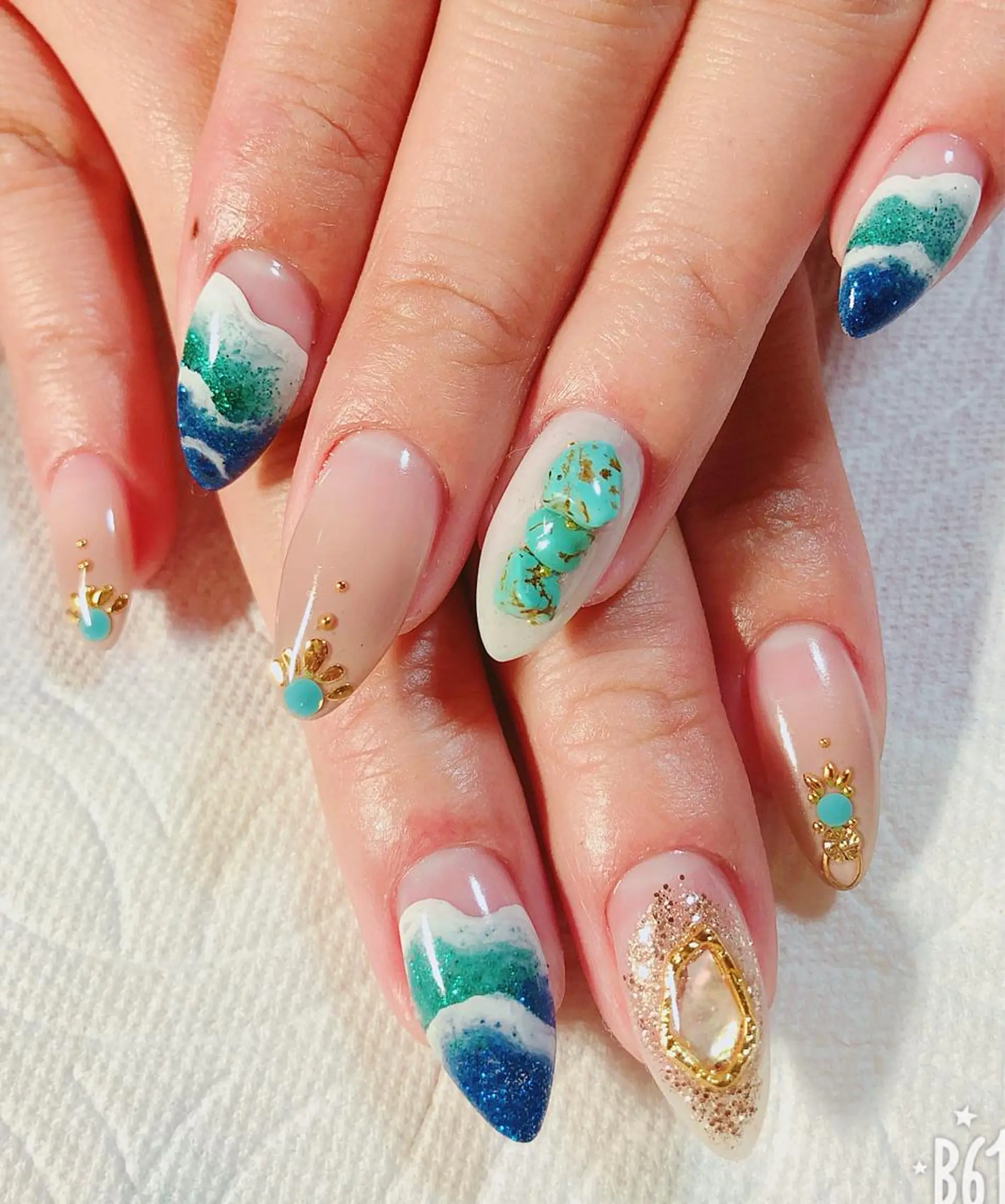 ネイル 大理石ネイル(マーブル) ストーンネイル ハンドネイル Riz nailのネイルデザイン