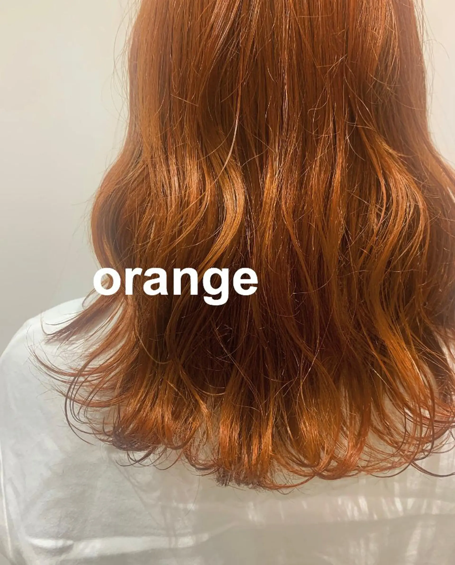 セミロング カラー オレンジ kitagawa mayuのヘアスタイル