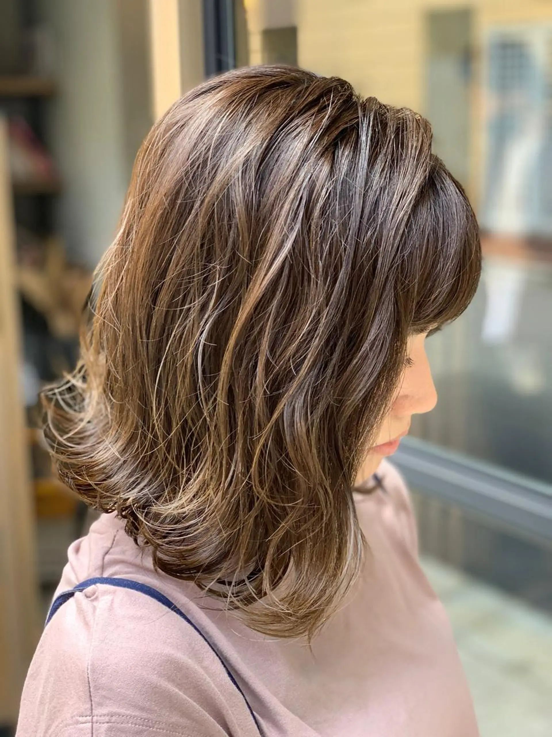 ミディアム カラー ヘアアレンジ トリートメント 髪質改善×ハイトーン 中田啄也のヘアスタイル