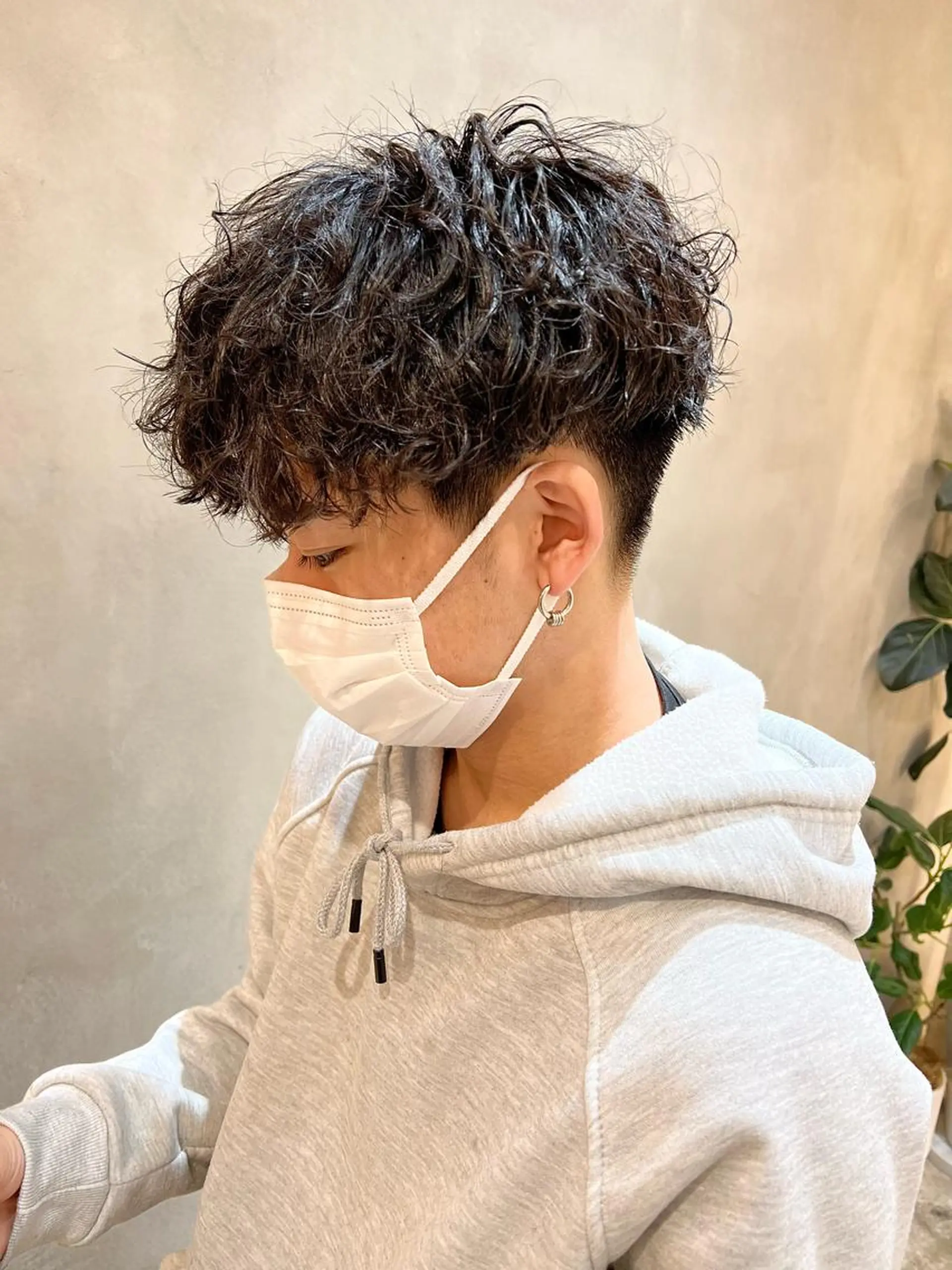 パーマ メンズ ボブ/巻ける縮毛矯正 /韓国レイヤーはなのヘアスタイル