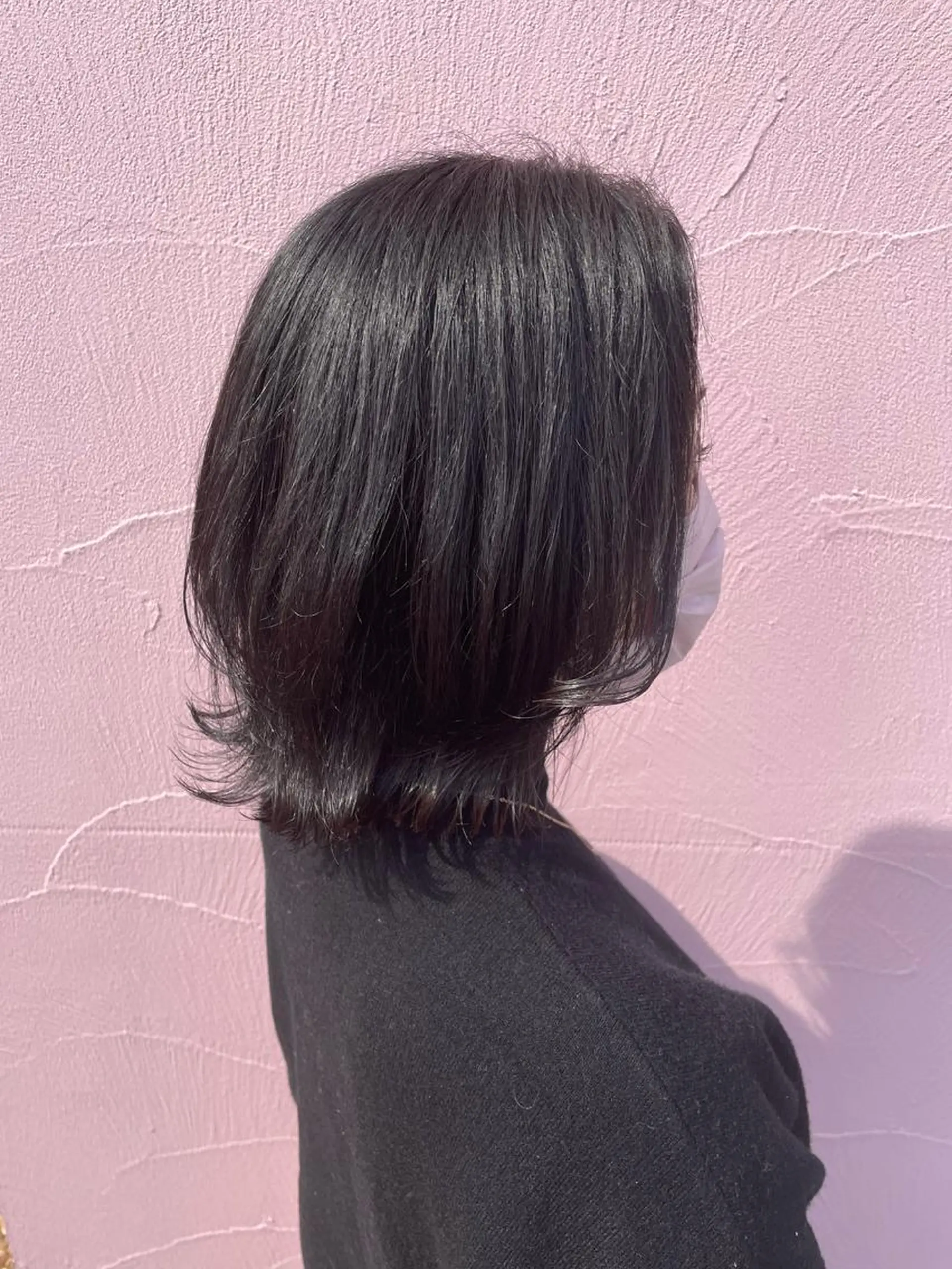 ミディアム くびれヘア カット ひなた 艶カラー/渋谷のヘアスタイル