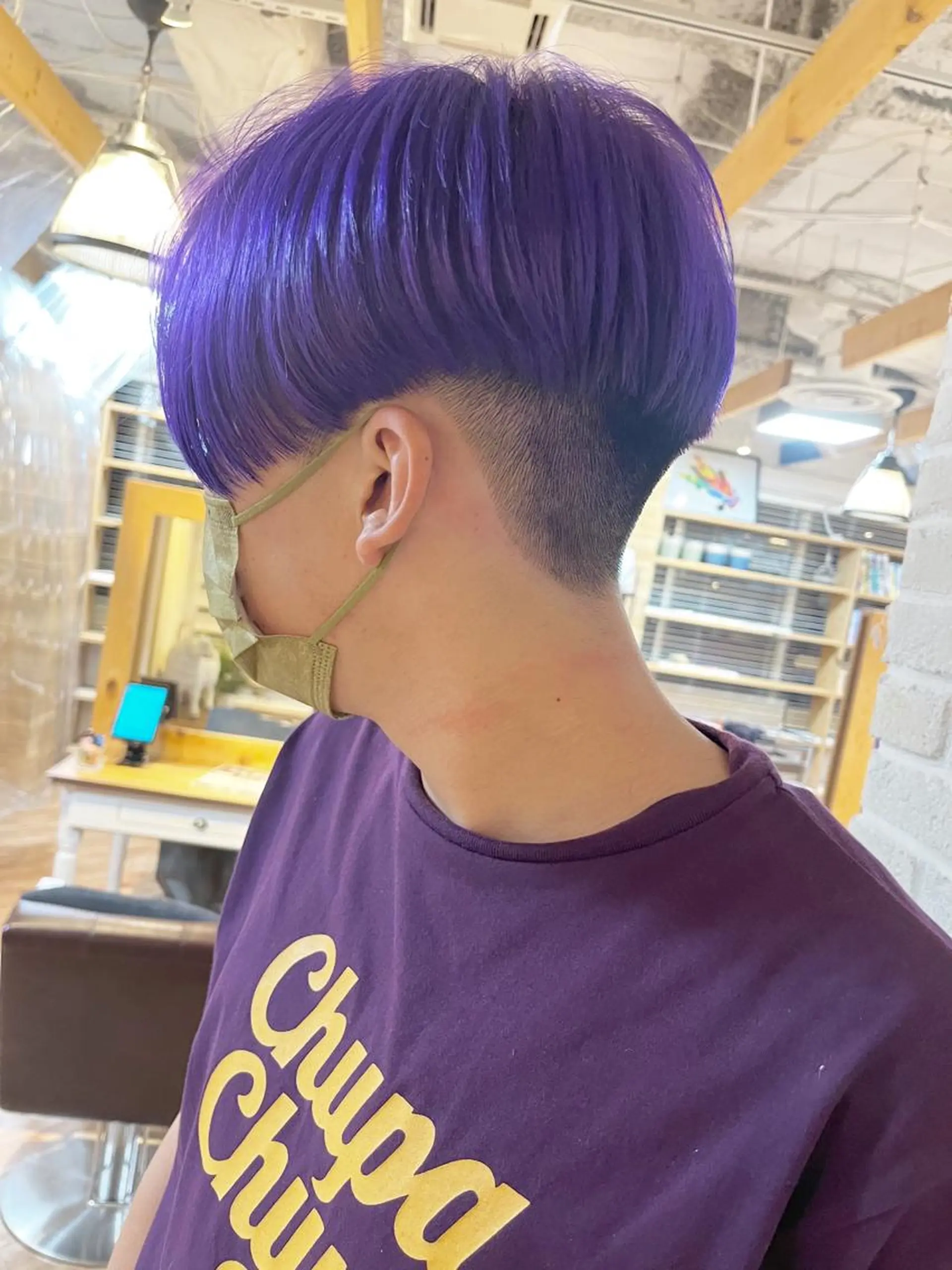 ショート カラー ブリーチ バイオレットカラー hair salon Ranun髪質改善のヘアスタイル