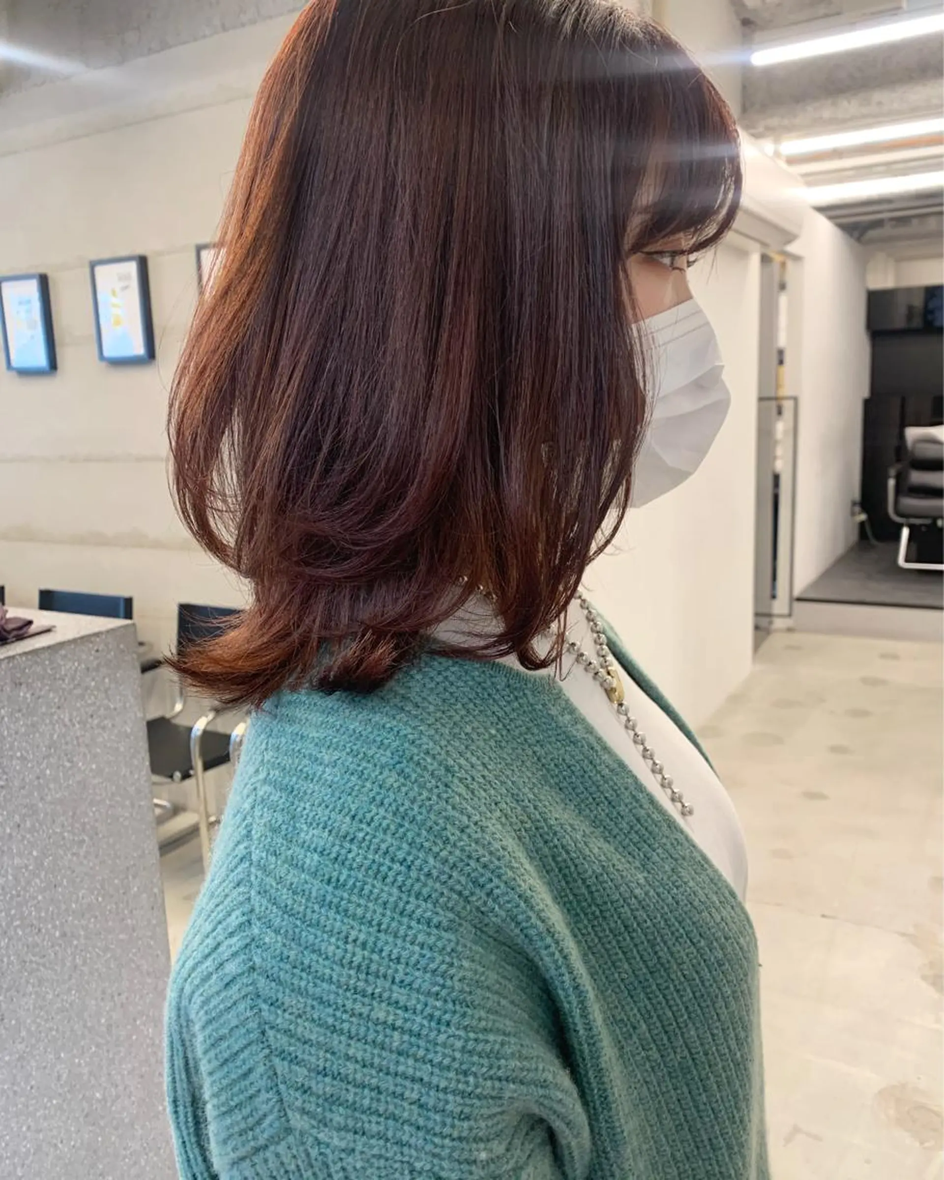 ミディアム カラー 透明感/オリーブ/ グレージュ/YUKAのヘアスタイル