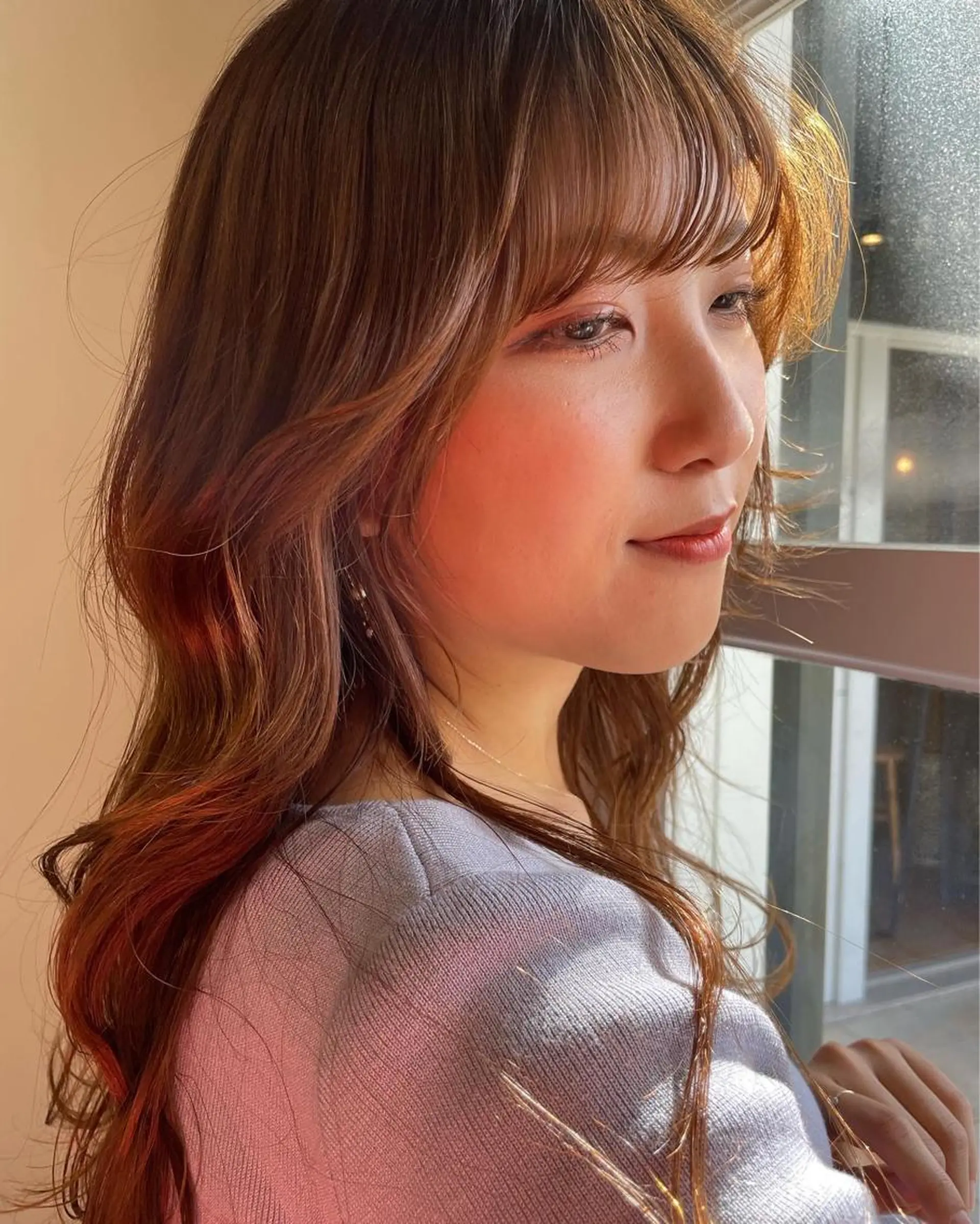 ロング アッシュ ロング 足立 悠輔のヘアスタイル