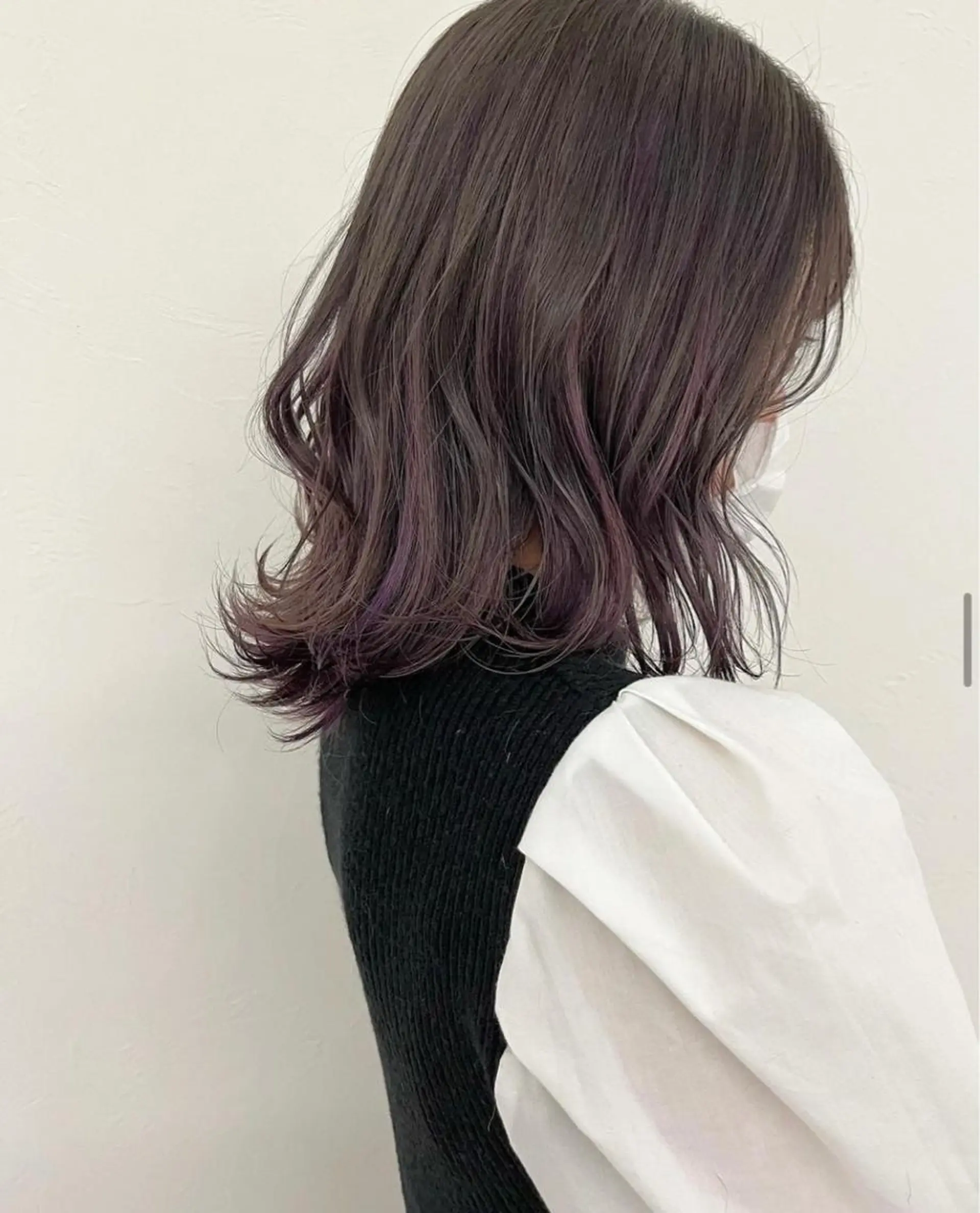 ミディアム カラー ブリーチ ハイライトカラー インナーカラー パープルカラー ハイライト Agu hair time所属・time_ メラニーのヘアスタイル