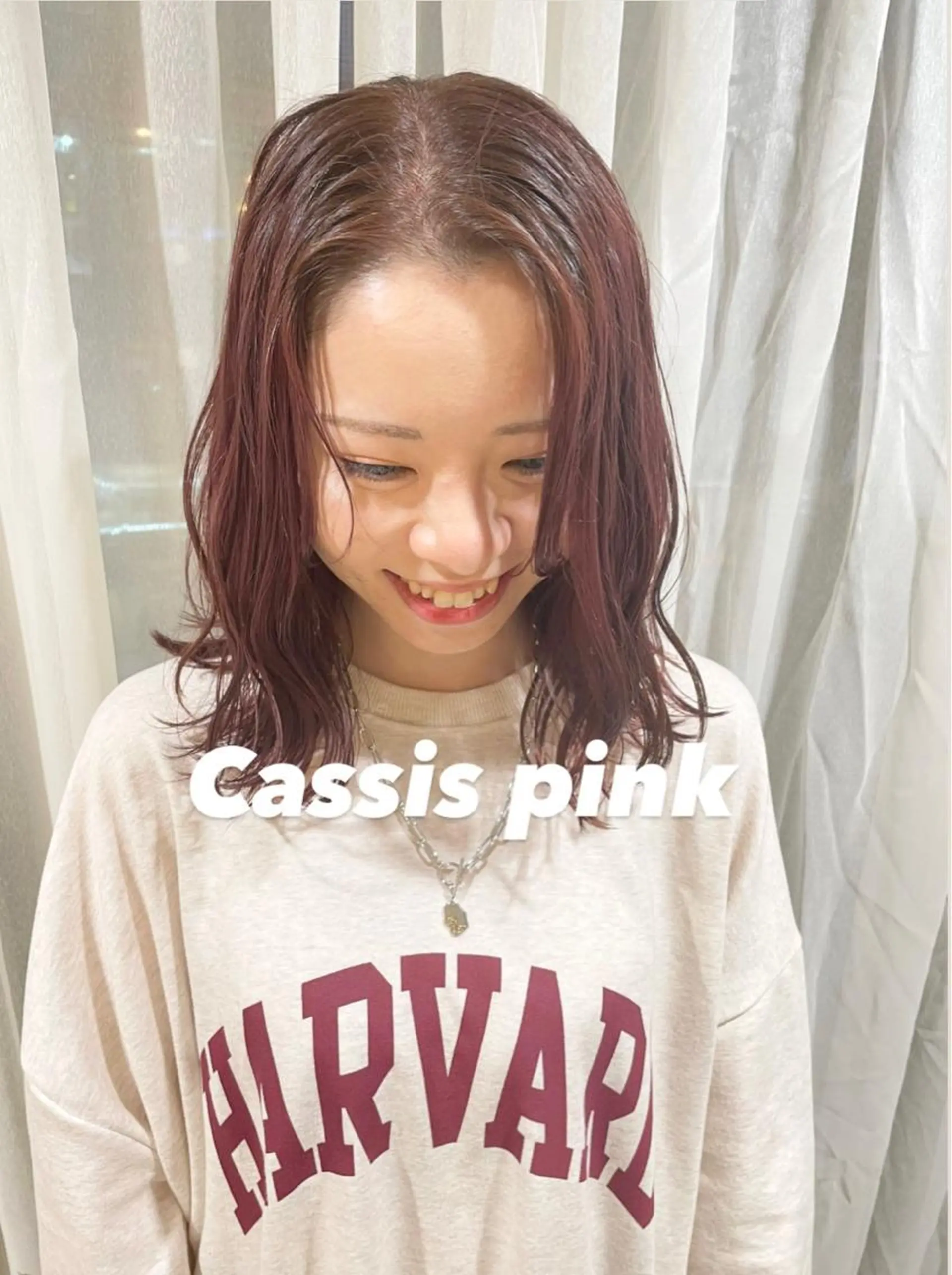 セミロング カラー ヘアアレンジ ヘアカラー トリートメント ハイトーンピンク🍑 ブリーチ🍑RINAのヘアスタイル