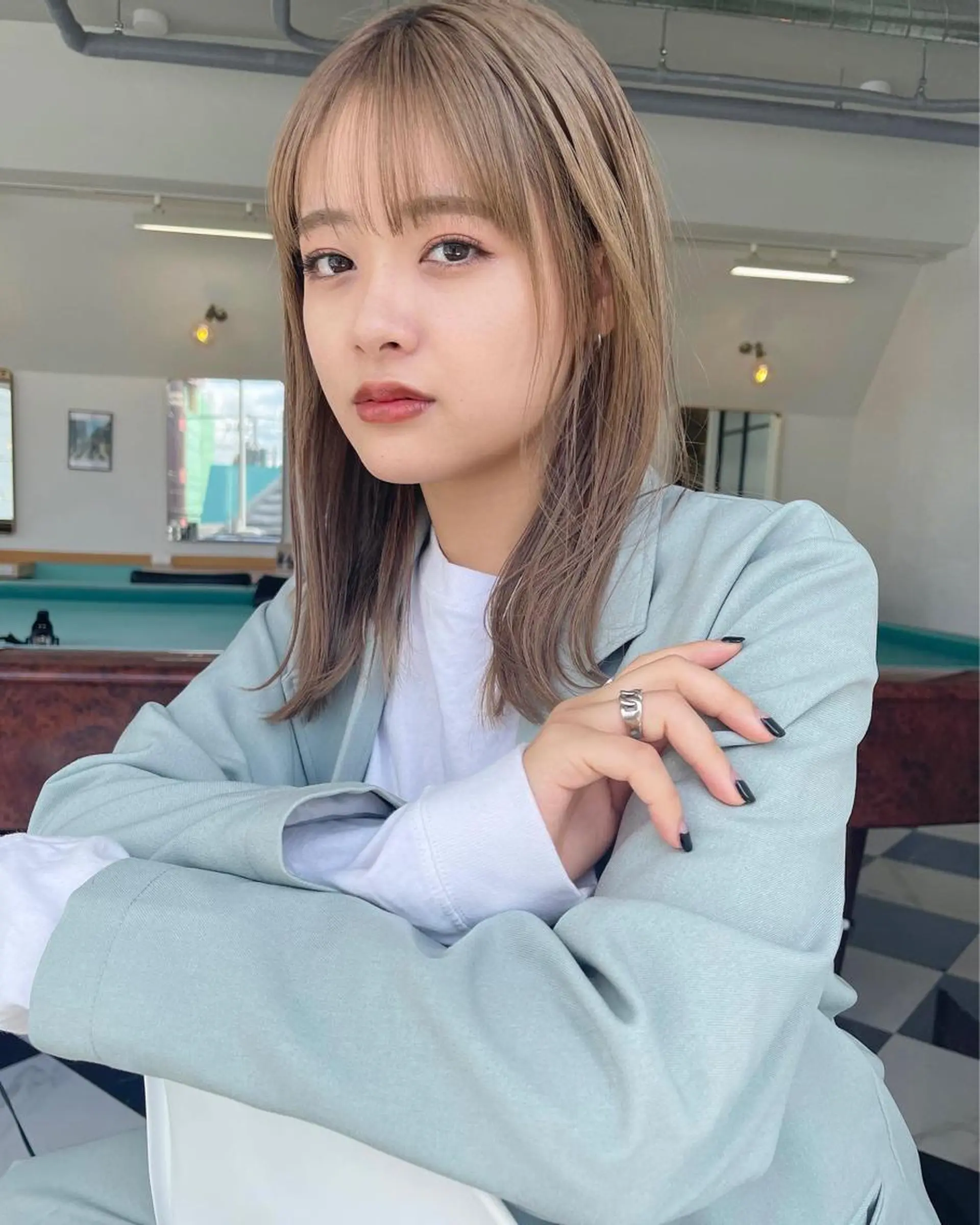 セミロング カラー カット ヘアカラー トリートメント 透明感カラー× レイヤーカット✨高梨のヘアスタイル