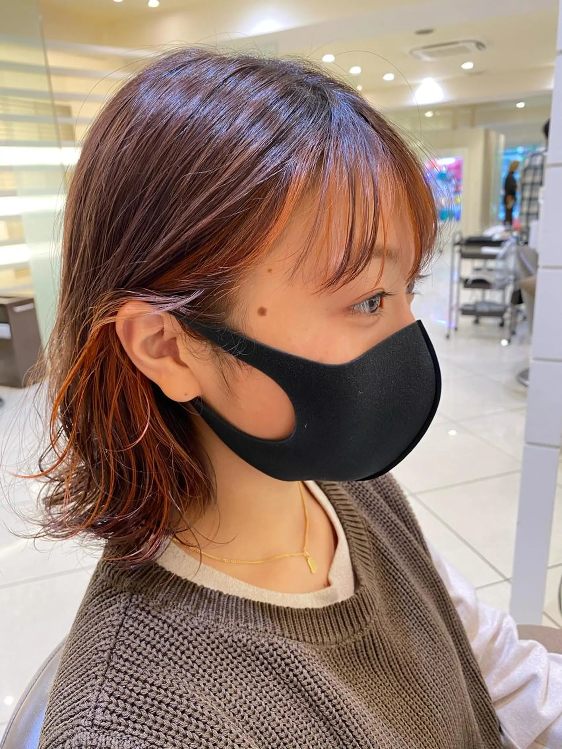 ミディアム カラー 髪質改善/白髪ぼかし レイヤー 🌱千咲季のヘアスタイル