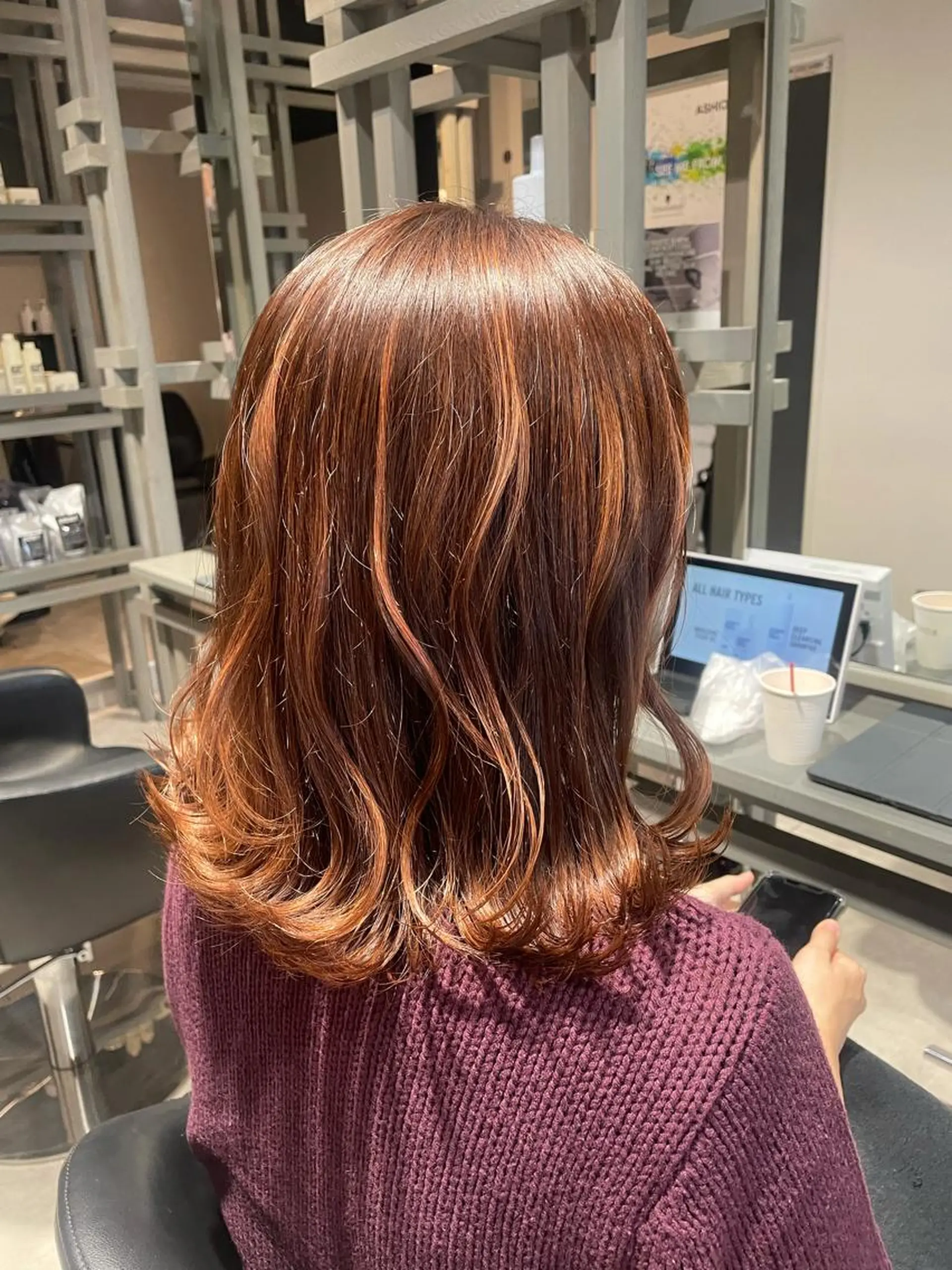ミディアム カラー ハイライトカラー ピンクカラー ハイライト ヘアカラー トリートメント ブリーチ👩‍🦳/ ‪✂︎MANAMIのヘアスタイル