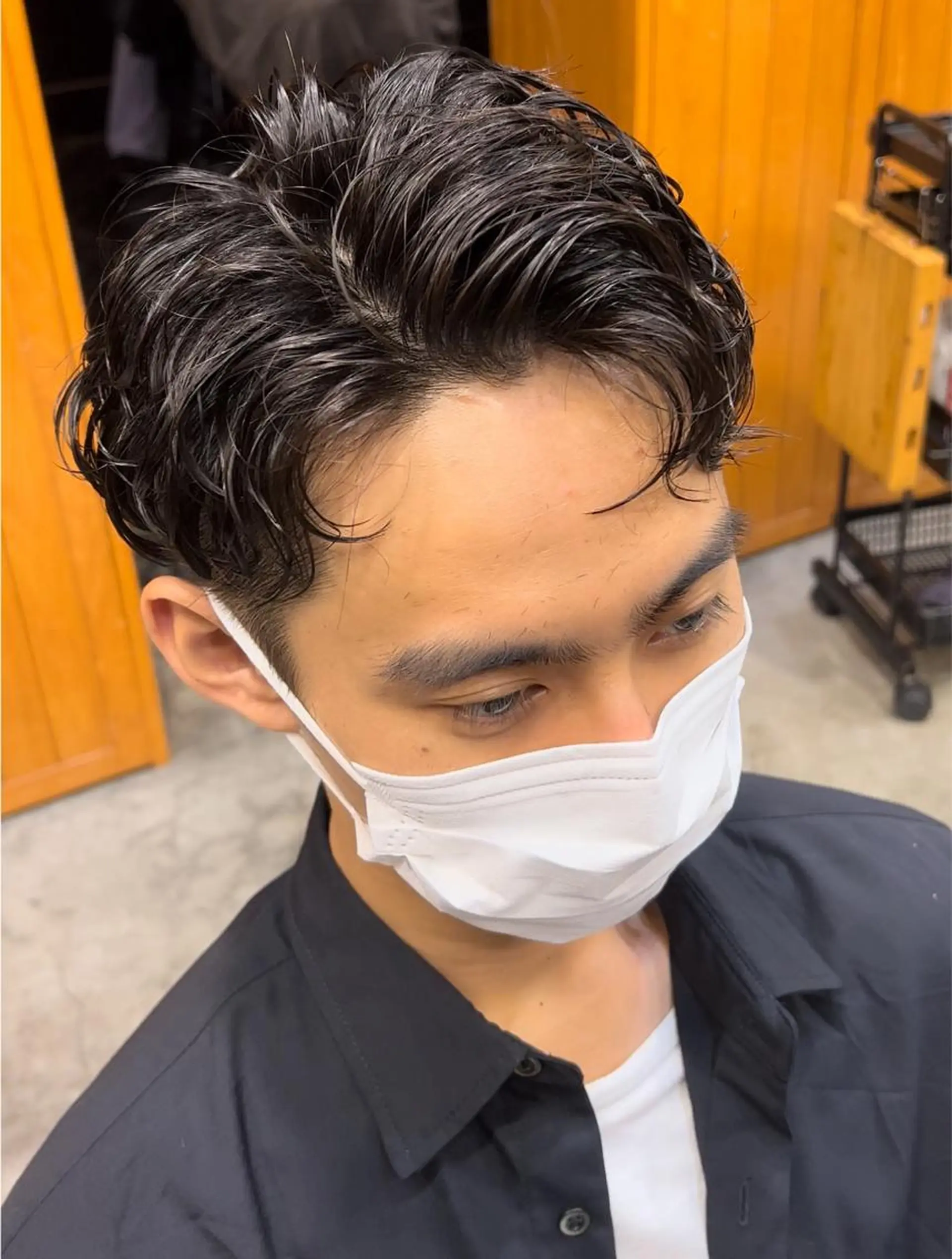 パーマ メンズ センターパート メンズパーマ 波巻きパーマ ニュアンスパーマ カット パーマ トリートメント GO TODAY 原宿本店所属・🎁曲がる縮毛矯正 /DAIKIのヘアスタイル