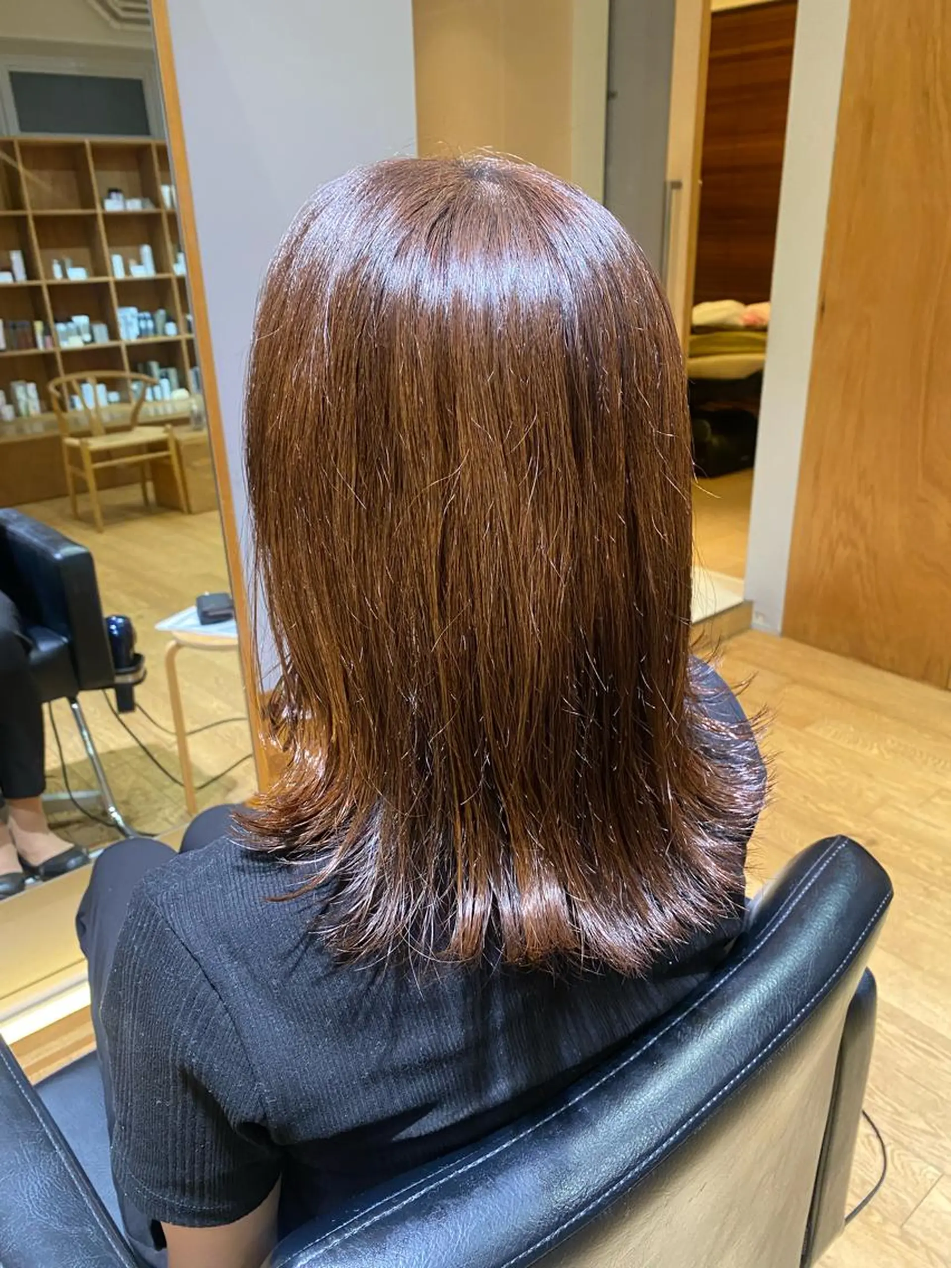 ミディアム 伸ばしかけ 外ハネヘア なみまきパーマ/ボブ パーマ🌼杉田 萌恵のヘアスタイル