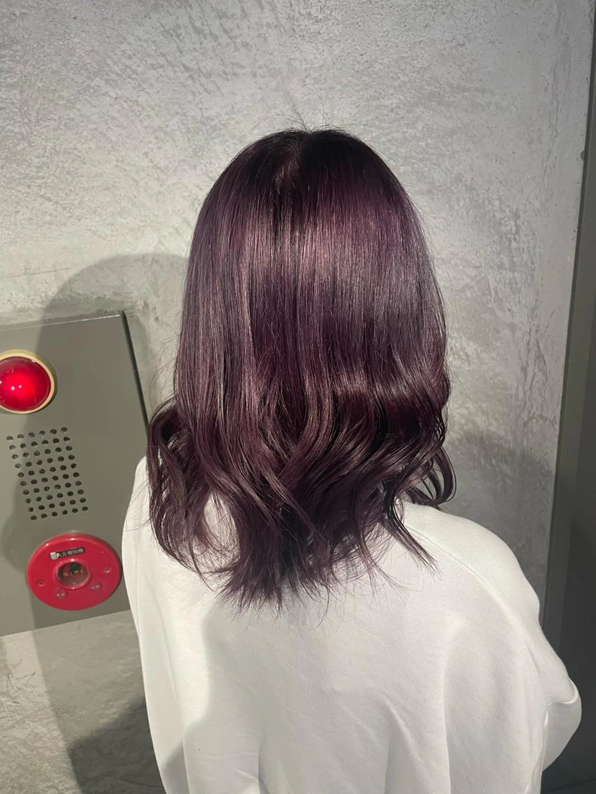 ミディアム カラー ブリーチ カシス マツナガ トモコのヘアスタイル