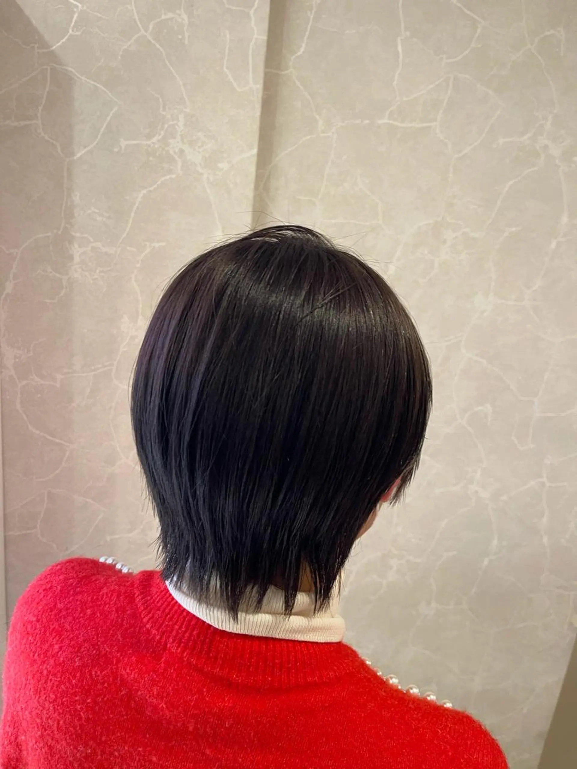 ショート 濱田輝レイヤー 韓国風 ハイトーンのヘアスタイル