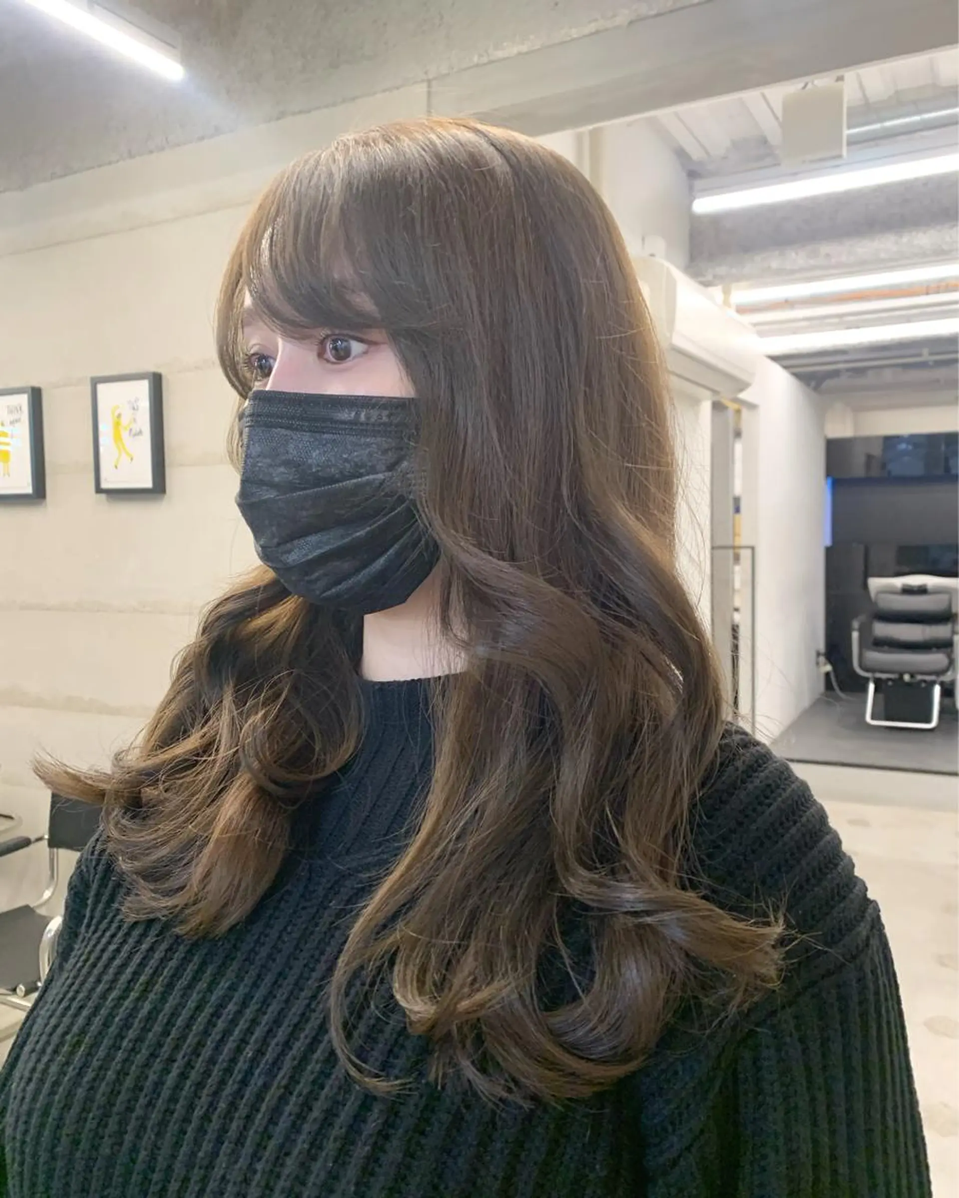 セミロング カラー 透明感/オリーブ/ グレージュ/YUKAのヘアスタイル