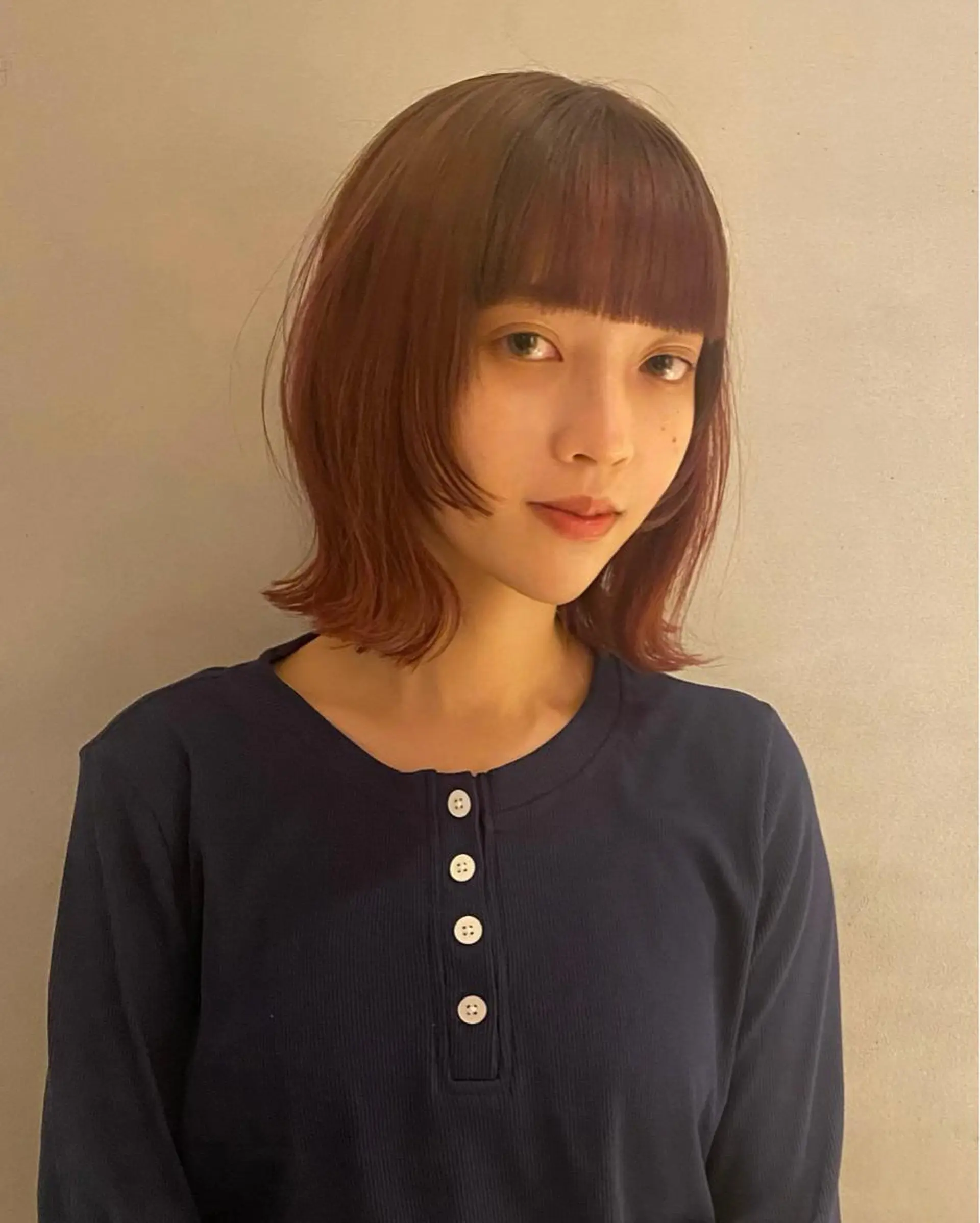 ショート カラー ブリーチ ブリーチなしカラー レッドカラー ブリーチなし透明感 指名No1ナギサのヘアスタイル