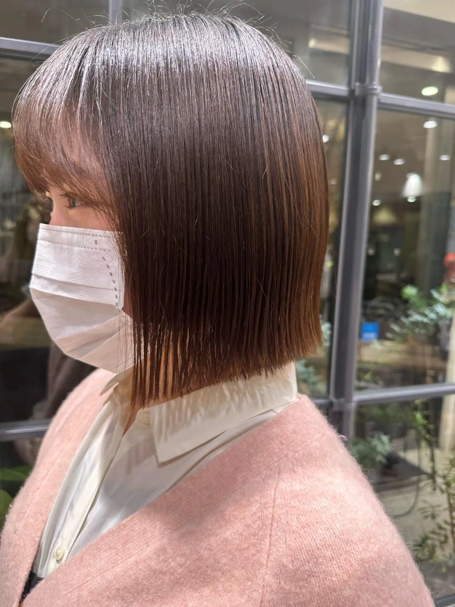 ミディアム 平野恵/透明感カラー ブリーチ/ボブのヘアスタイル