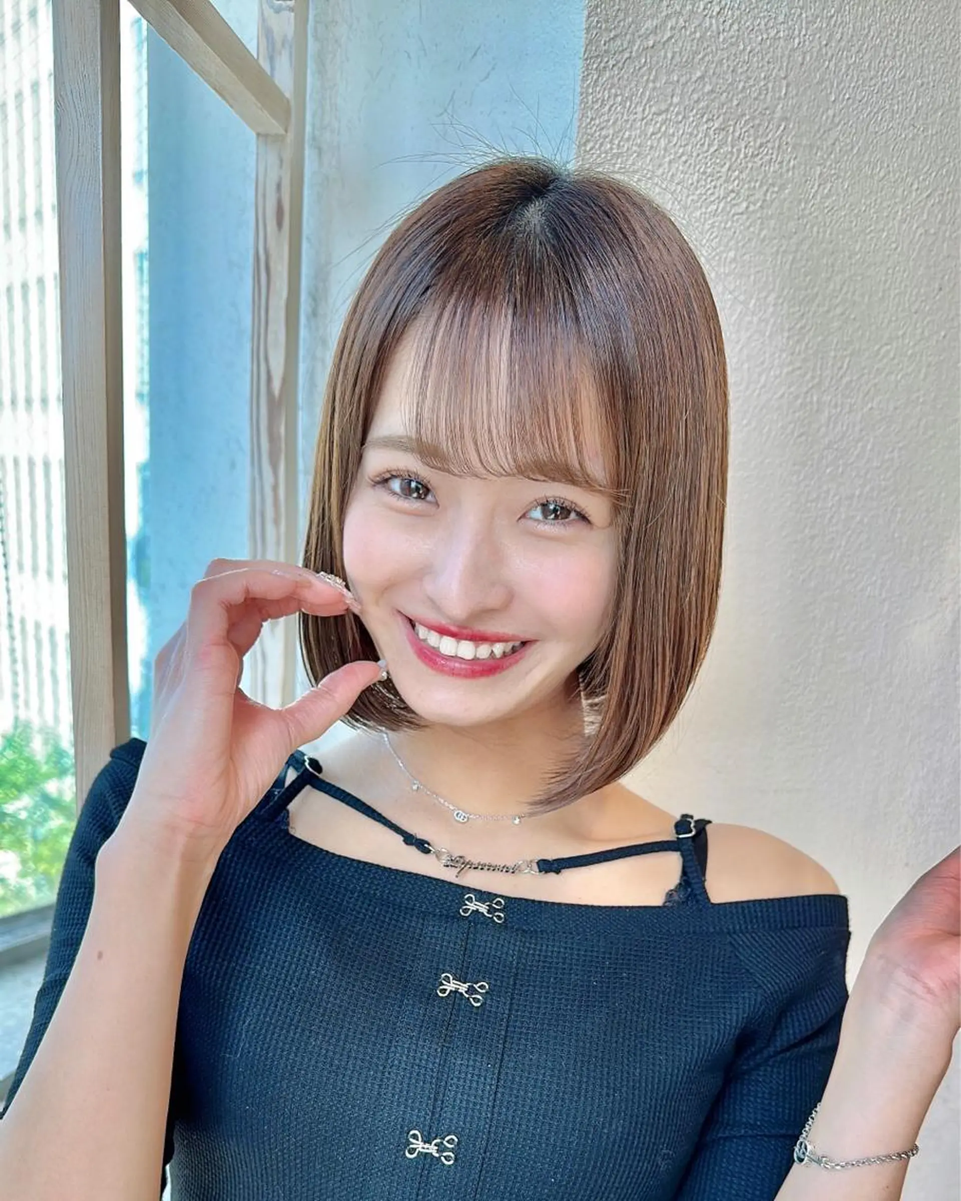 ミディアム 切りっぱなしボブ ショートボブ ボブ くびれヘア タンバルモリ カット ヘアカラー トリートメント 市原 大翼のヘアスタイル