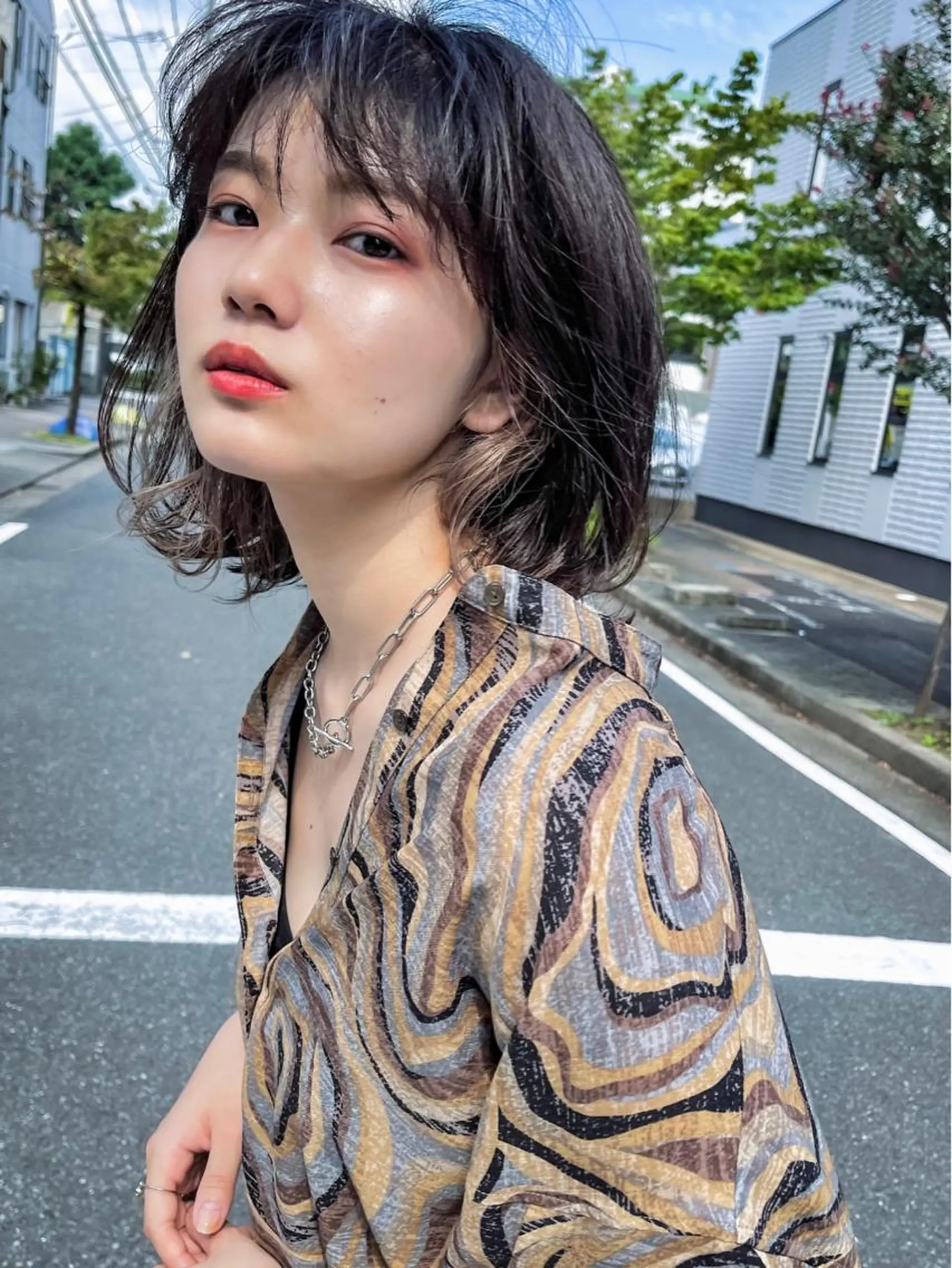 ミディアム nuu 栄所属・🧸SAKI🎀 韓国レイヤーのヘアスタイル