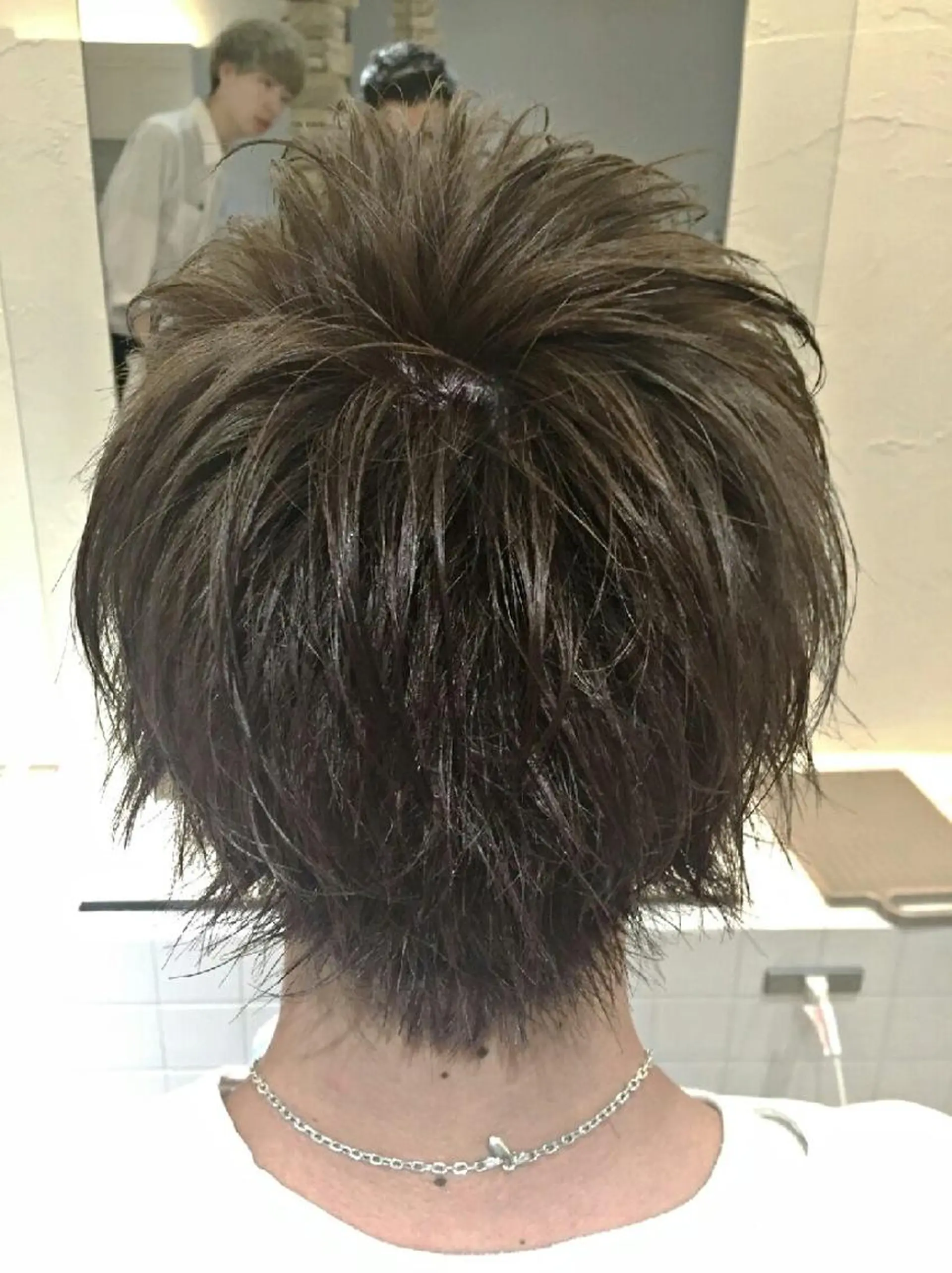 ショート カラー パーマ ヘアアレンジ メンズ グレージュ 【髪質改善美容師】t occa茨木篠原健太のヘアスタイル