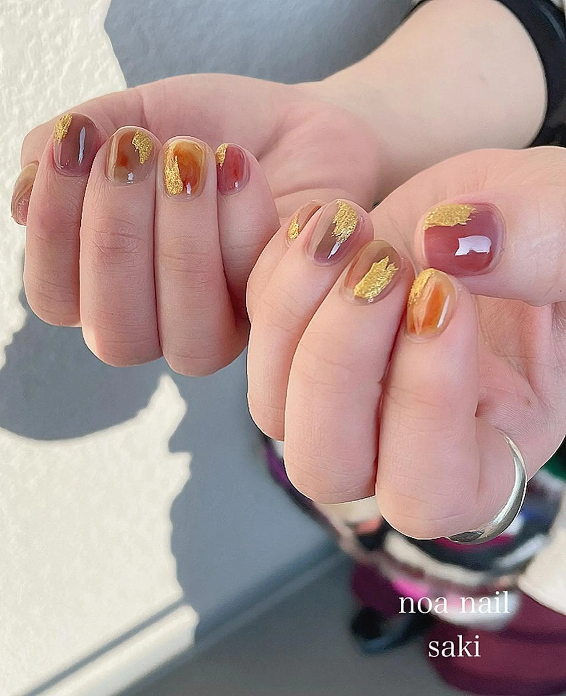 ネイル アートネイル オーロラネイル カジュアル ジェルネイル 氷ネイル・うるうるネイル nailsalon noa所属・nailsalon noaのネイルデザイン