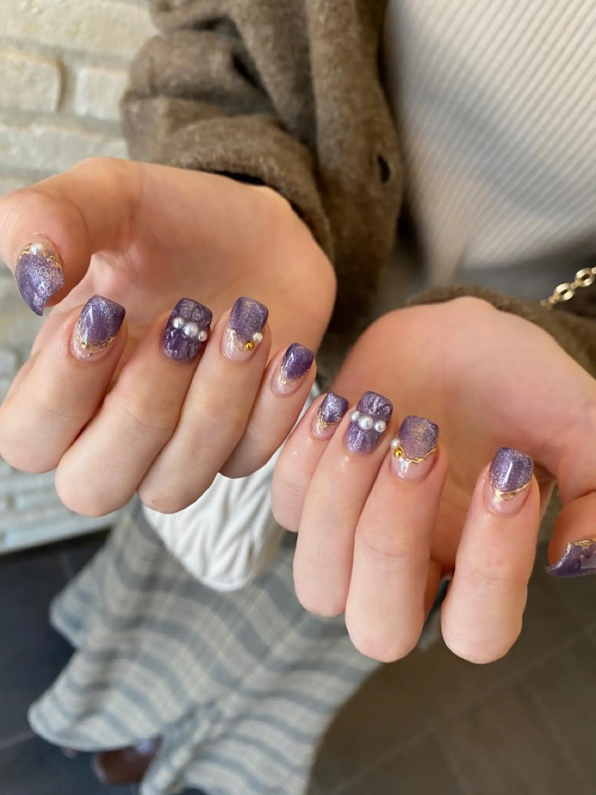 ネイル アニマル柄 アートネイル オーロラネイル クリアネイル 入学式 Lililas サロン&スクールのネイルデザイン