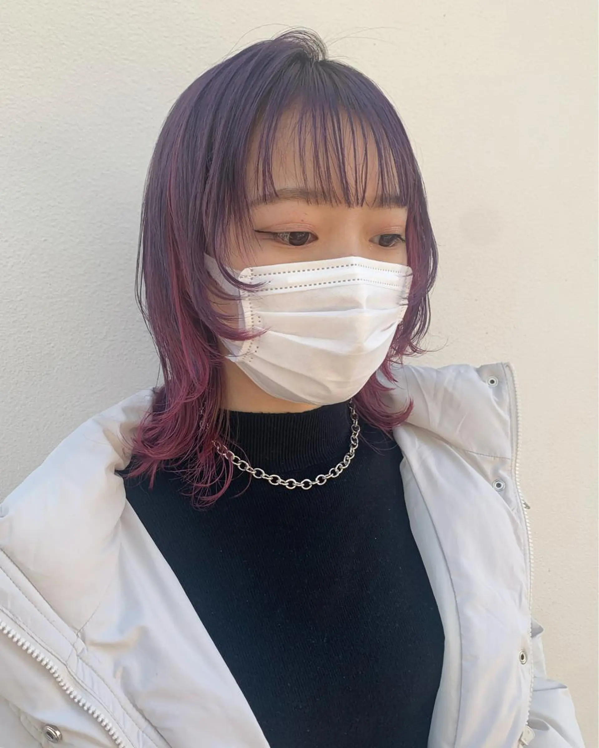 セミロング ブリーチ/ウルフ ハッシュカット/石山のヘアスタイル