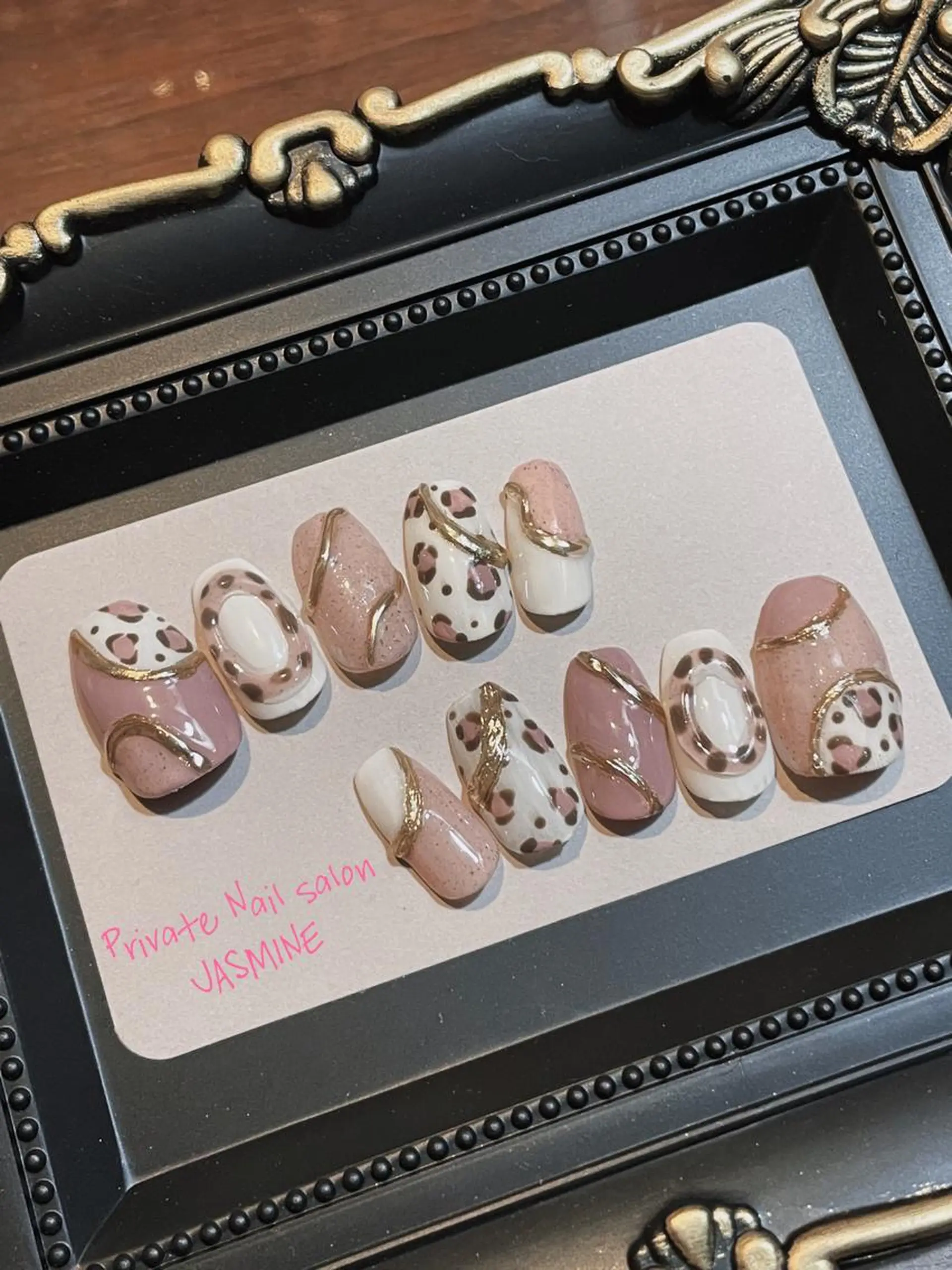 ネイル アニマル柄 アートネイル ミラーネイル Nail salon JASMINEのネイルデザイン
