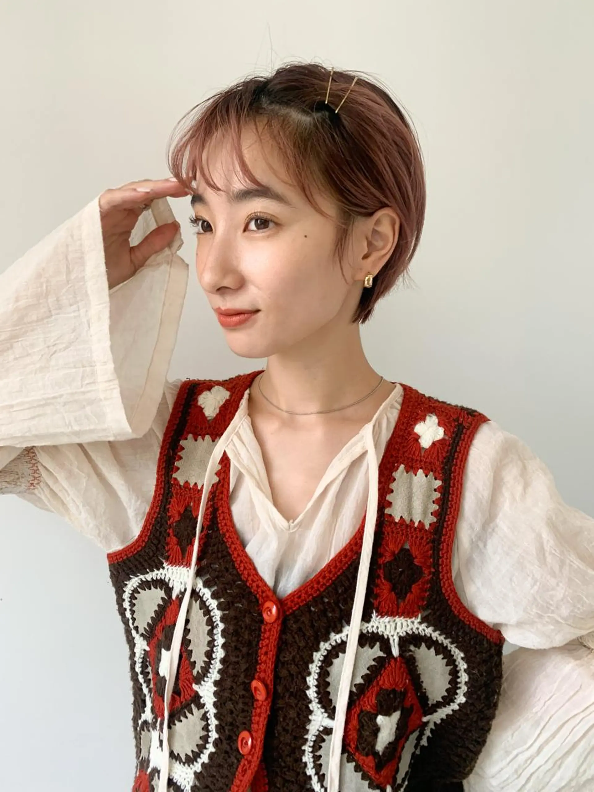 ショート カラー ピンクカラー ショートヘア カット ヘアカラー log所属・ボブ/顔まわりカット 💫大澤奈緒美のヘアスタイル