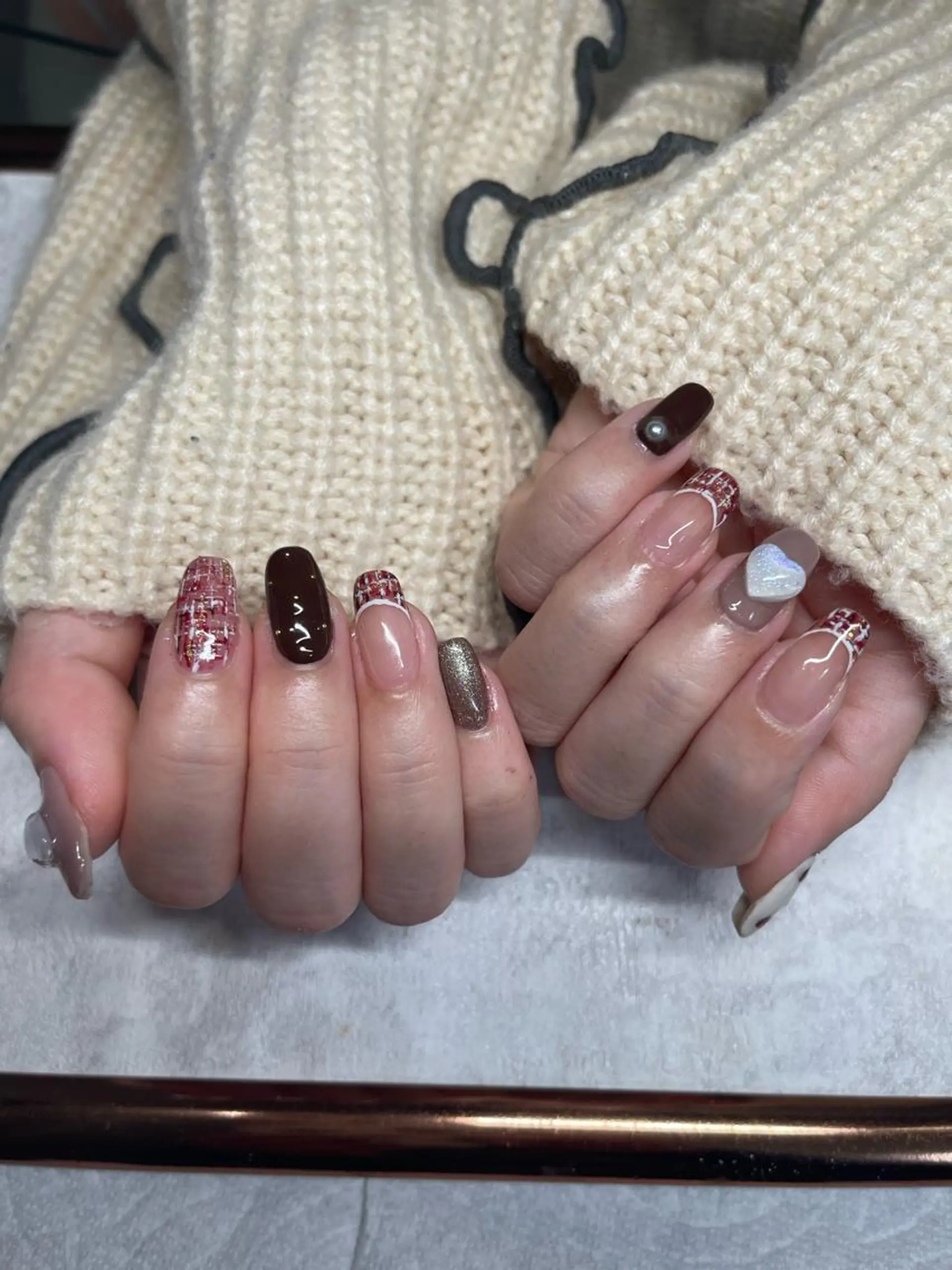 ネイル ツイードネイル yu kaのネイルデザイン