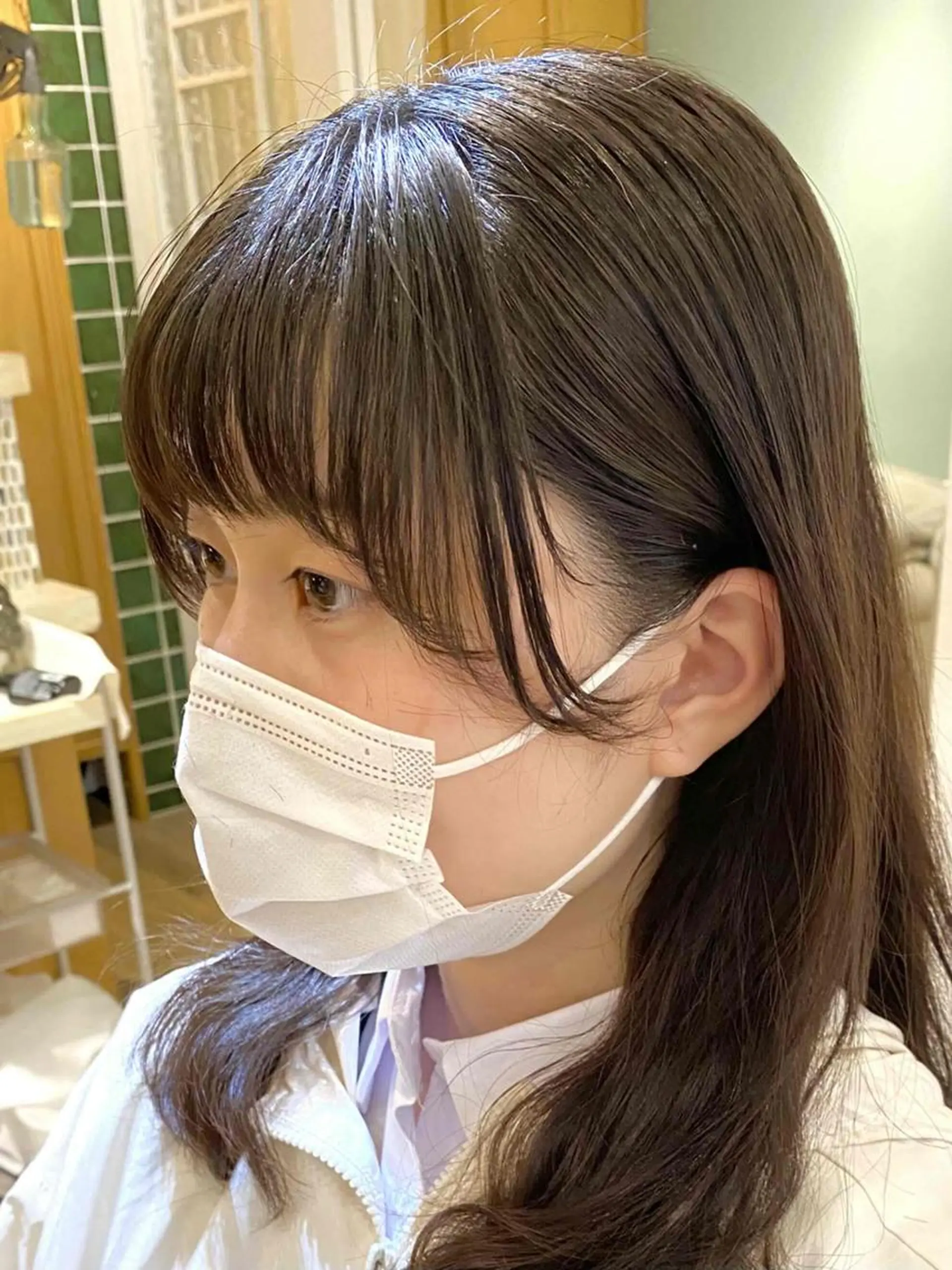 ミディアム カラー ショートボブ ミディアムレイヤー ミストバング イヤリングカラー  フェイスフレーミング Neolive plus所属・前田 裕介のヘアスタイル