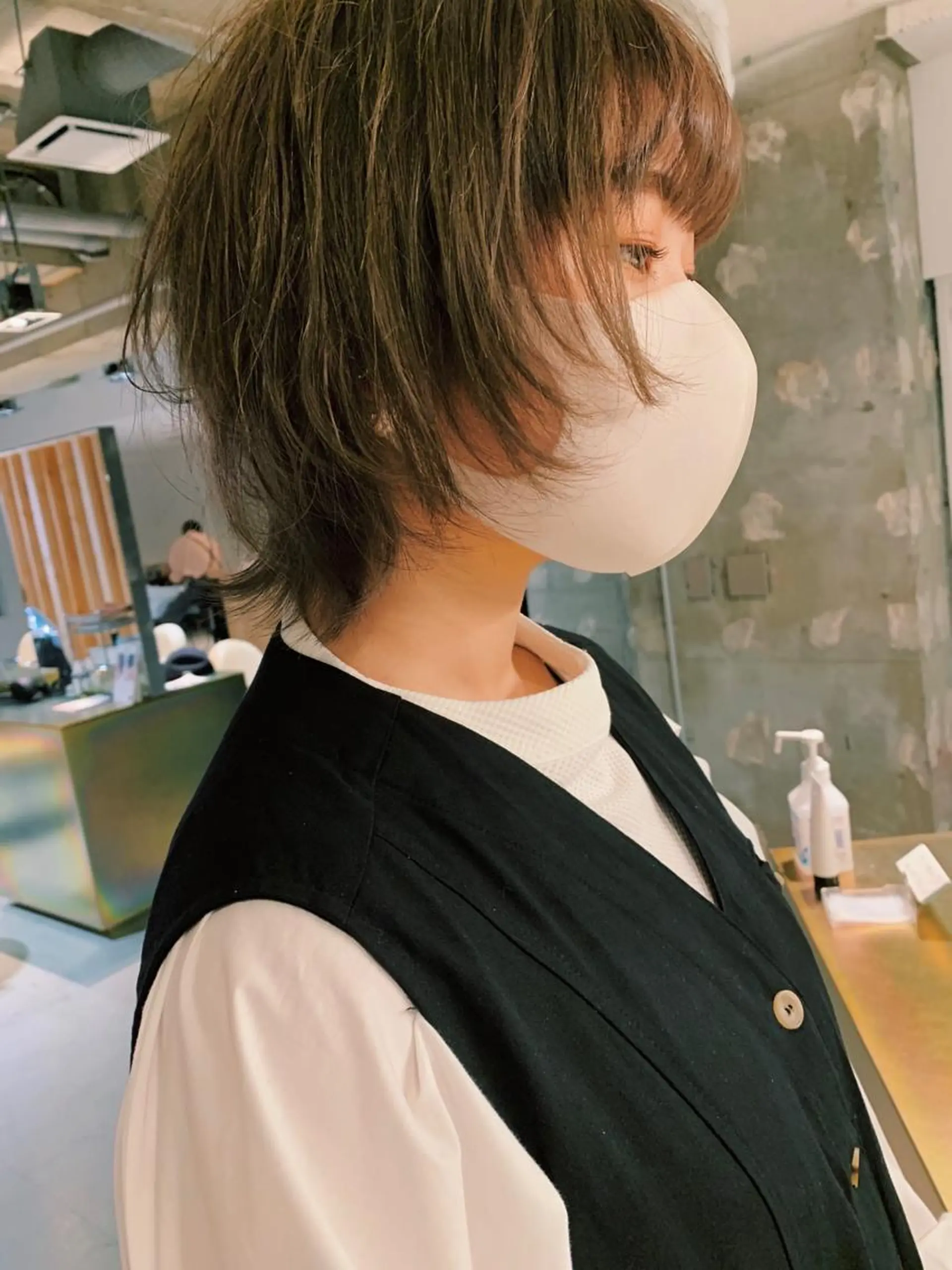 ミディアム カラー ボブ ウルフカット ウルフボブ tension 【テンション】のヘアスタイル